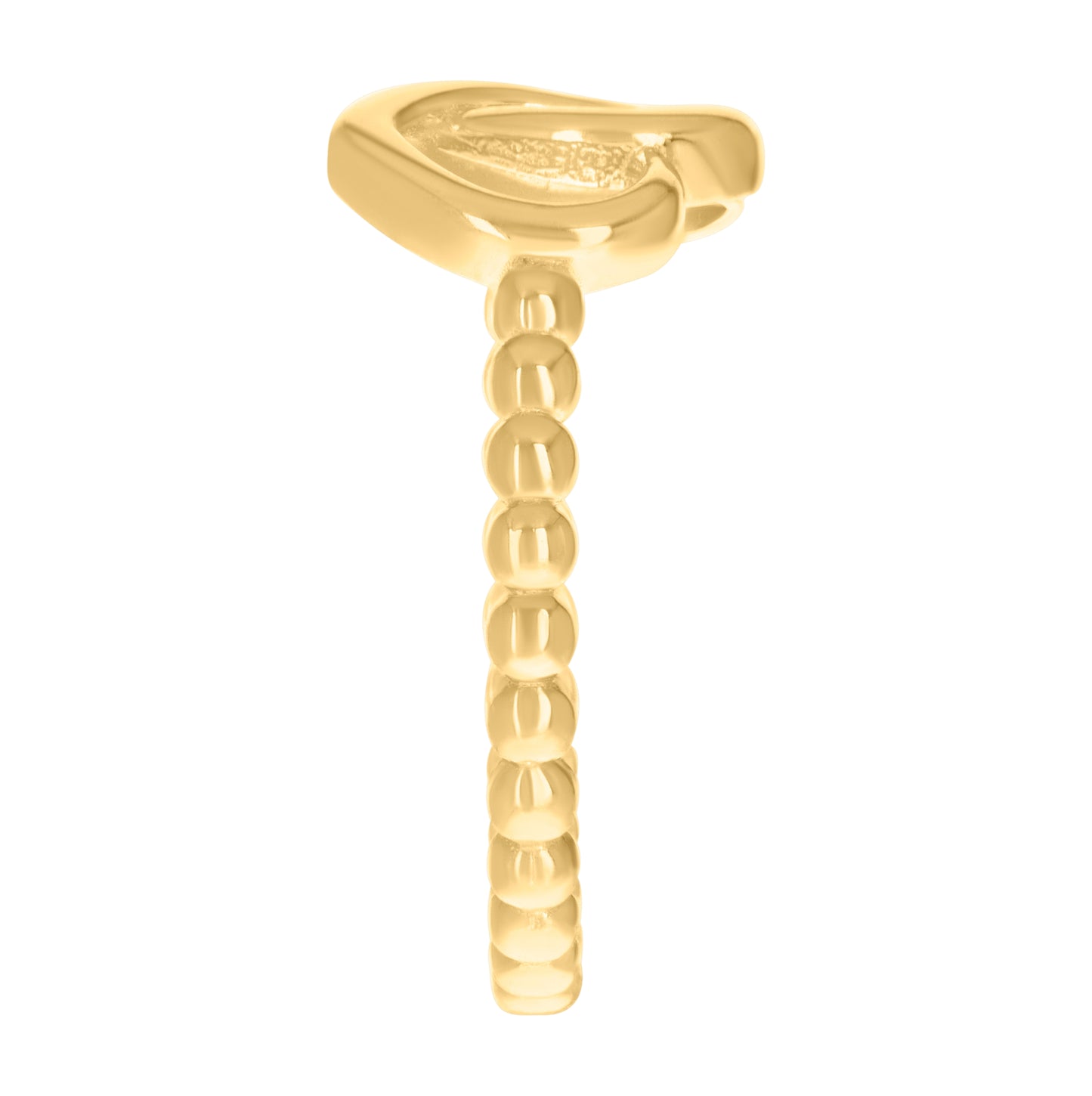 14K Yellow Gold Womens Double Heart Ring