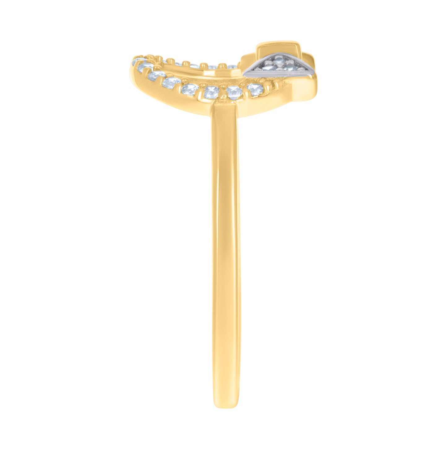 14K Two-Tone Gold Womens Cubic-Zirconia Bow Fashion Ring