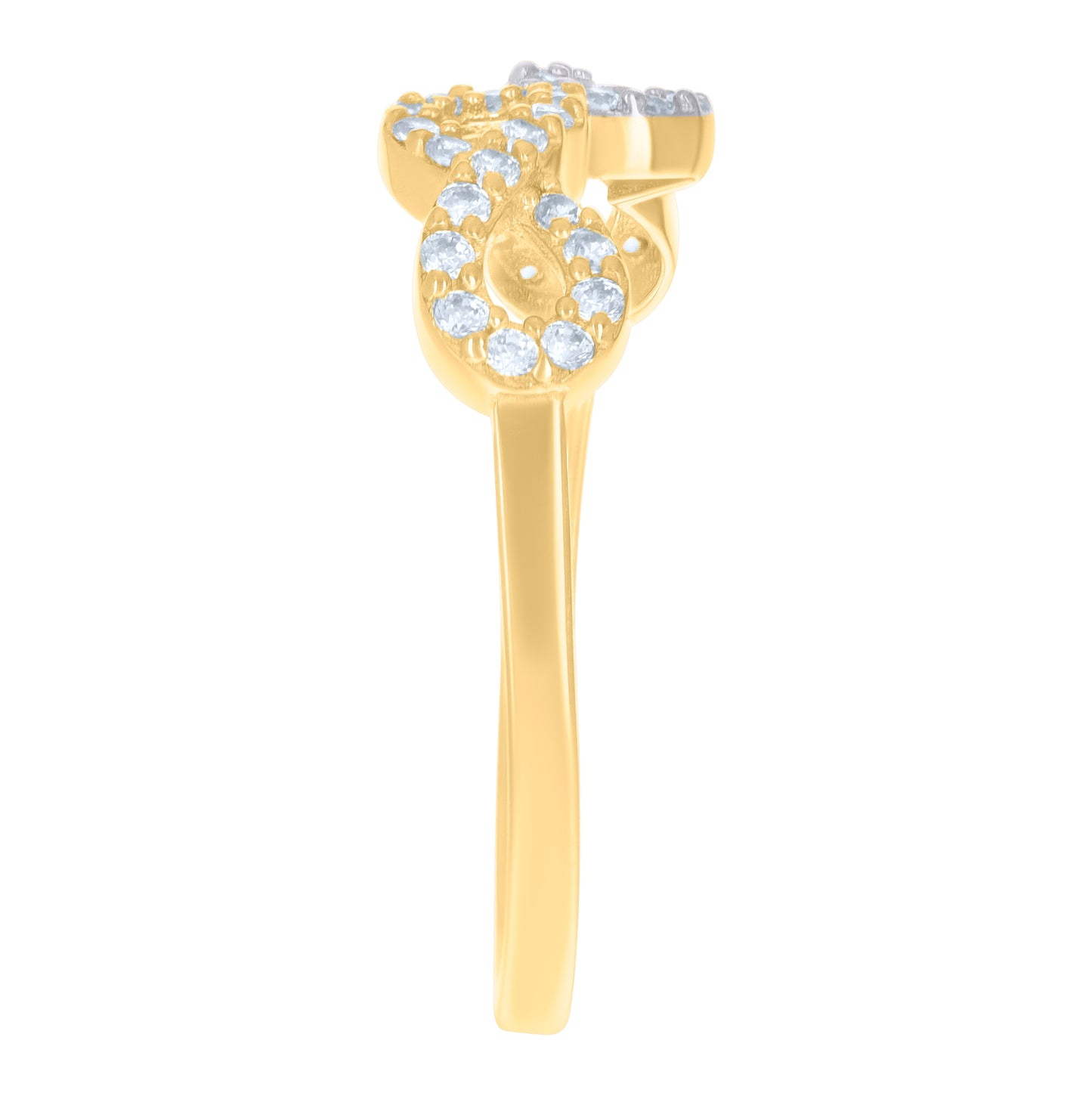 14K Two-Tone Gold Womens Cubic-Zirconia Infinity Symbol Ring
