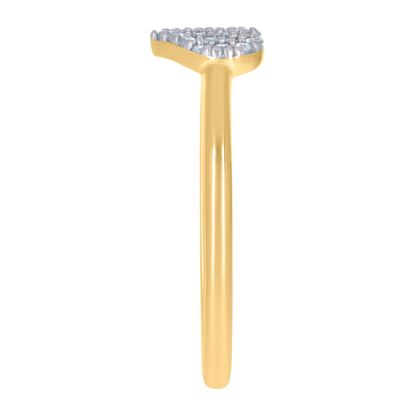 14K Two-Tone Gold Womens Cubic-Zirconia Heart Ring