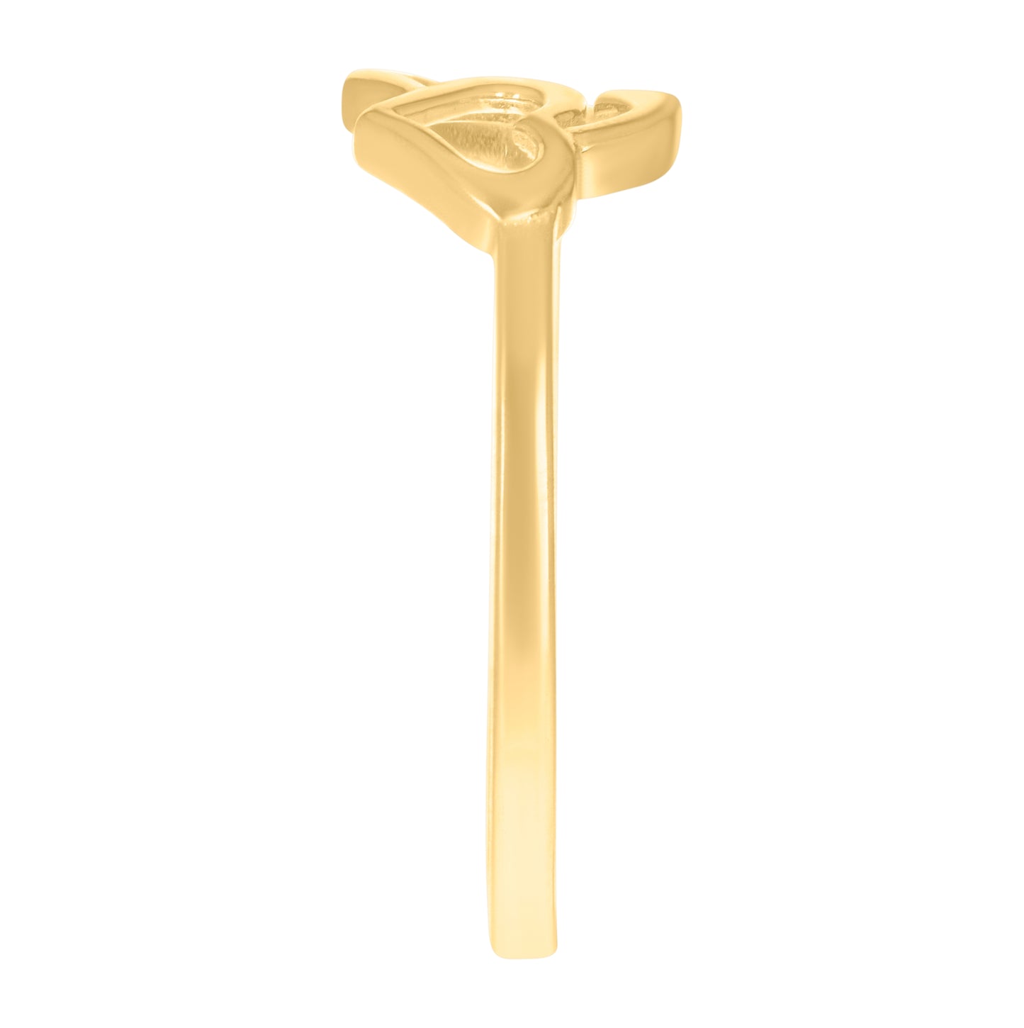 14K Yellow Gold Womens Double Heart Ring