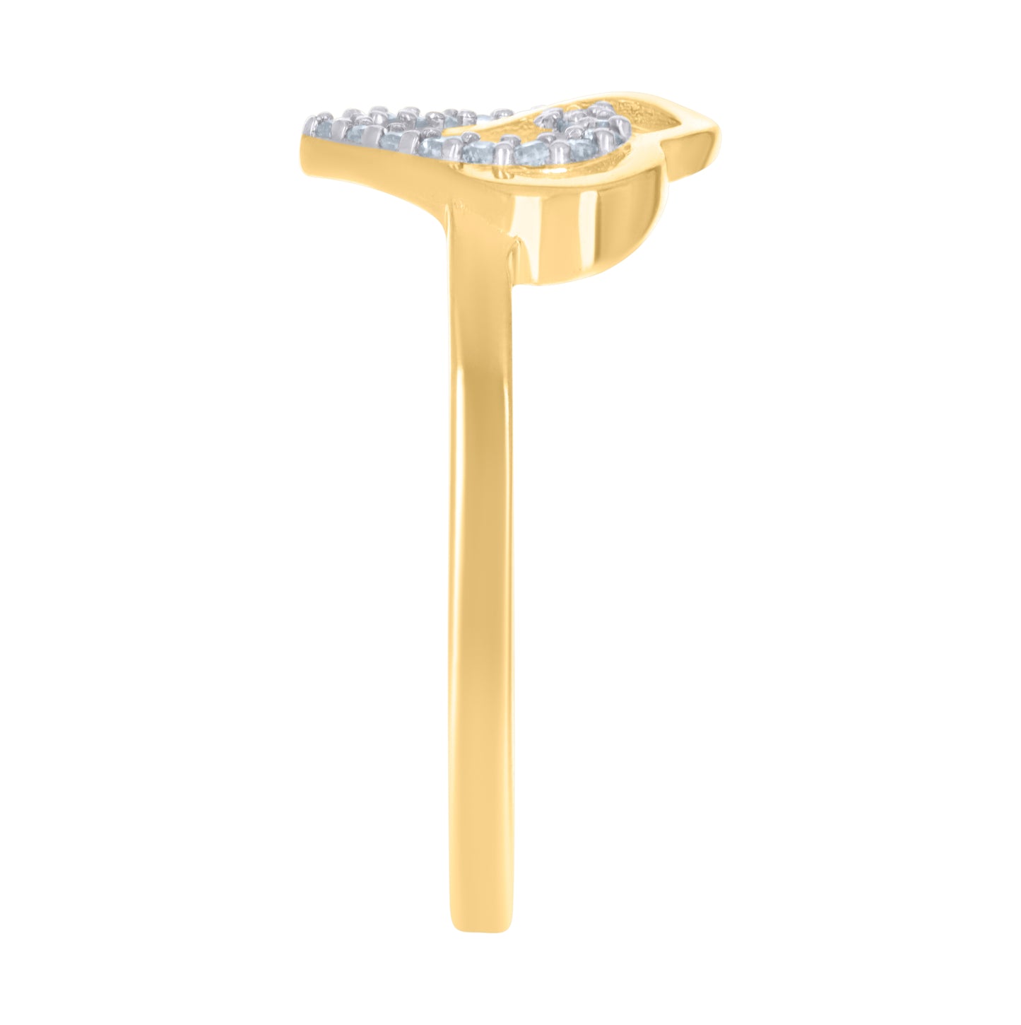 14K Two-Tone Gold Womens Cubic-Zirconia Intertwined Hearts Ring