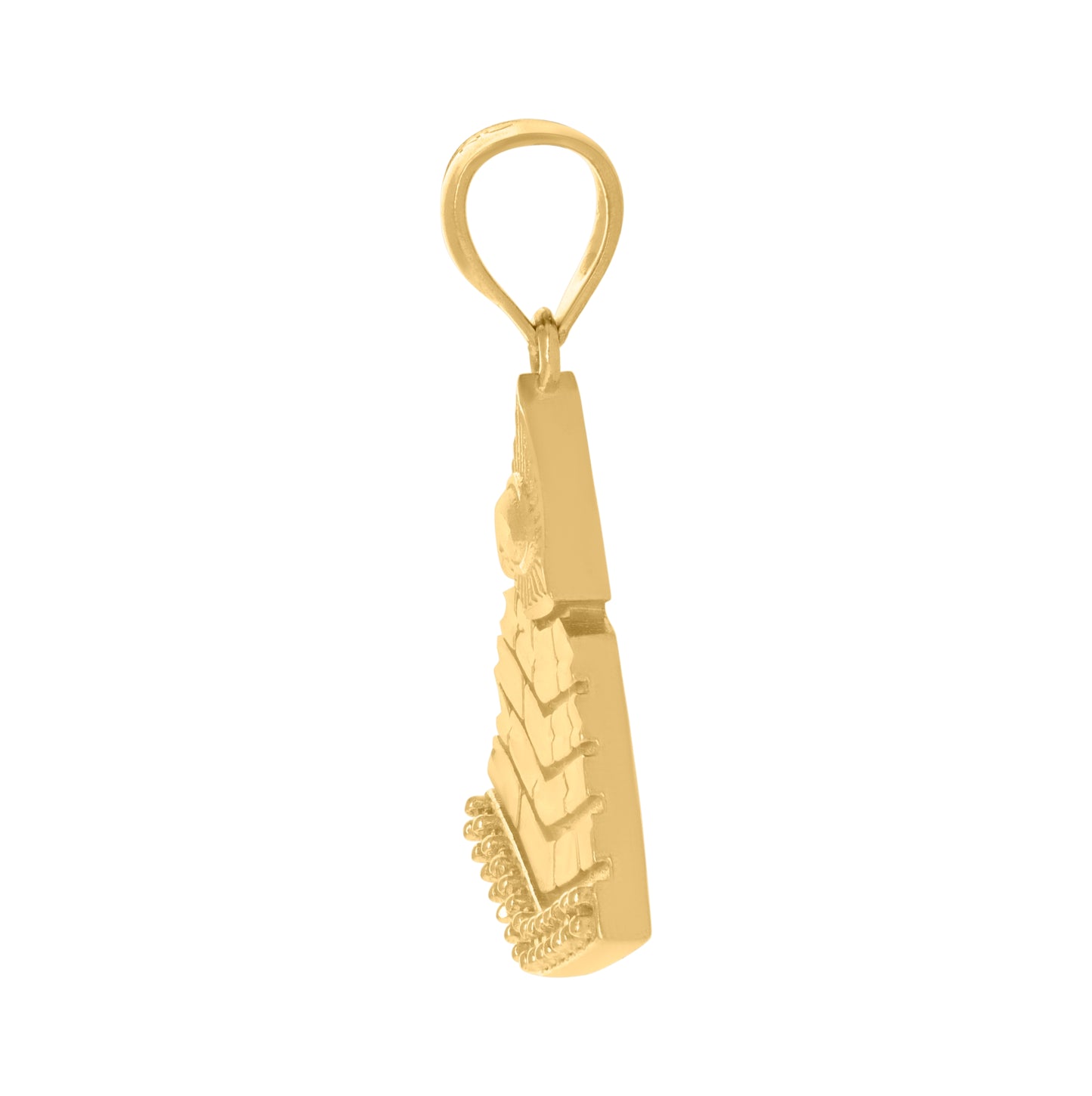 10K Yellow Gold Unisex Cubic-Zirconia Pyramid Egyptian Charm Pendant