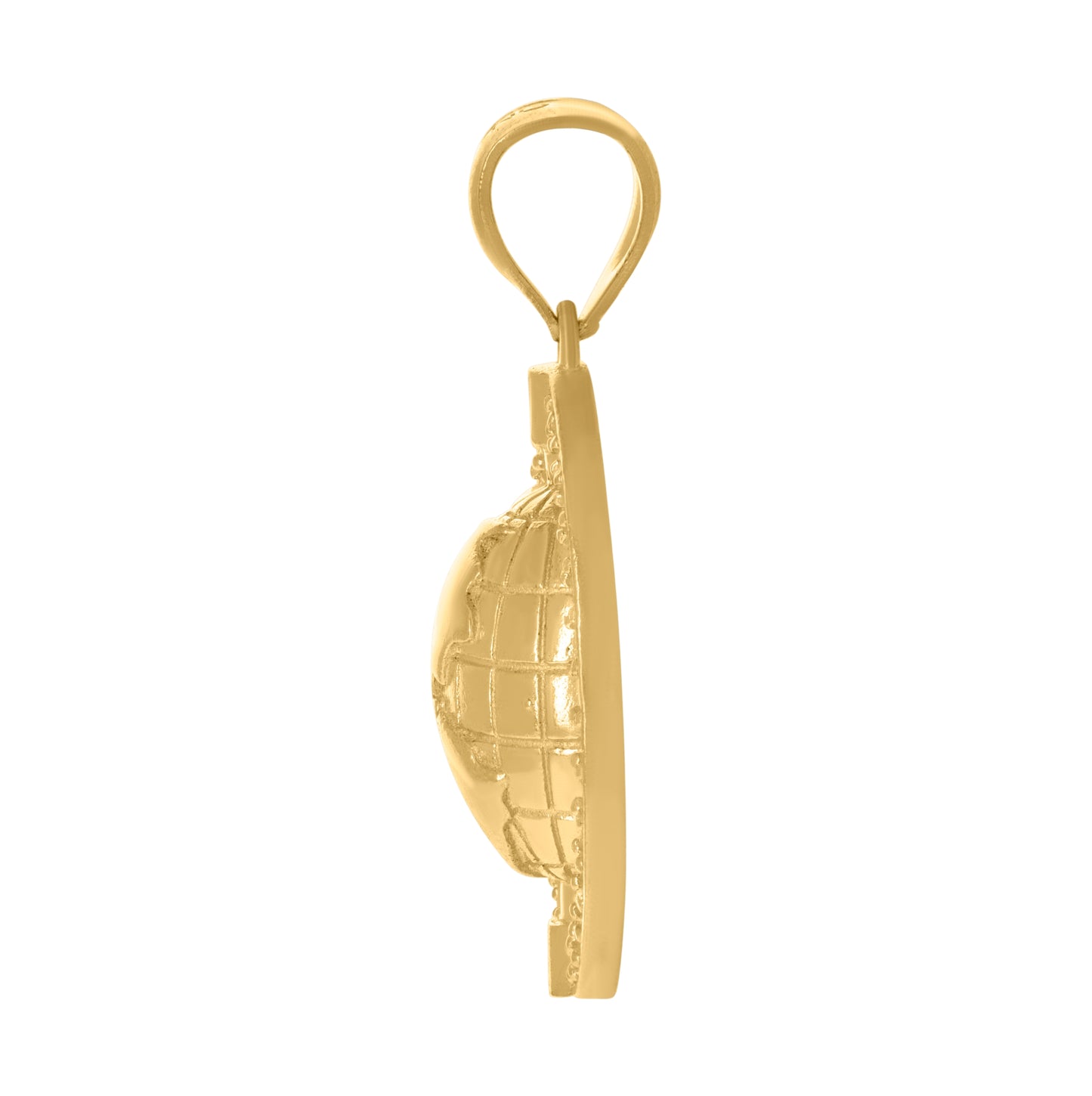 10K Yellow Gold Mens Cubic-Zirconia World Map Charm Pendant