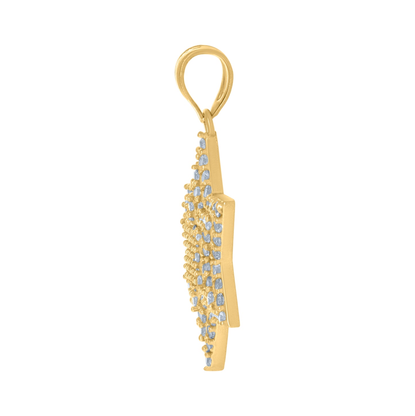 10K Yellow Gold Unisex Cubic-Zirconia Star Of David Symbol Religious Charm Pendant