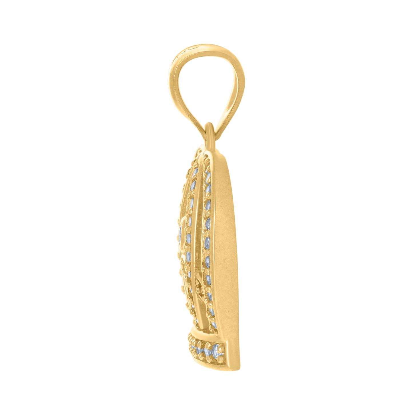 10K Yellow Gold Mens Cubic-Zirconia Crown Fashion Charm Pendant