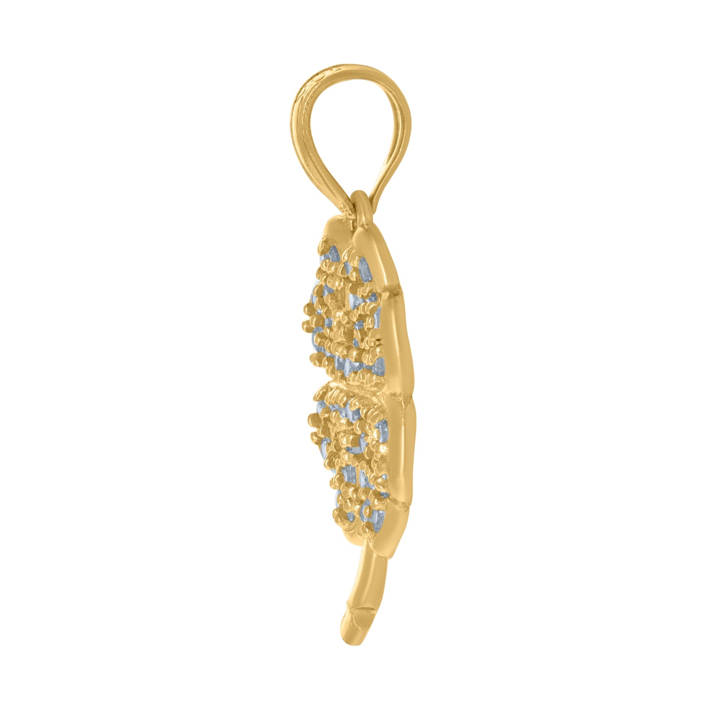 10K Yellow Gold Womens Cubic-Zirconia Clover Good Luck Charm Pendant