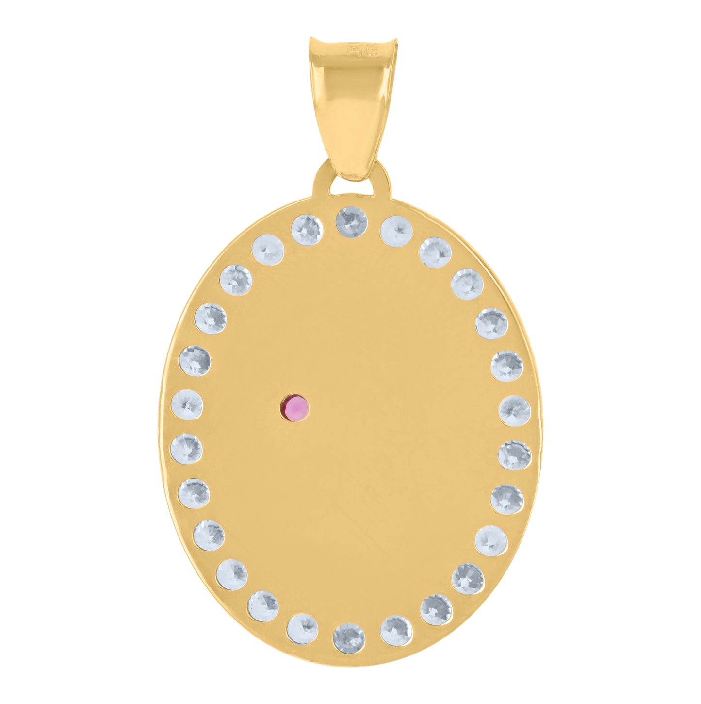 10K Tri-Color Gold Womens Cubic-Zirconia Crucifix Jesus Religious Charm Pendant