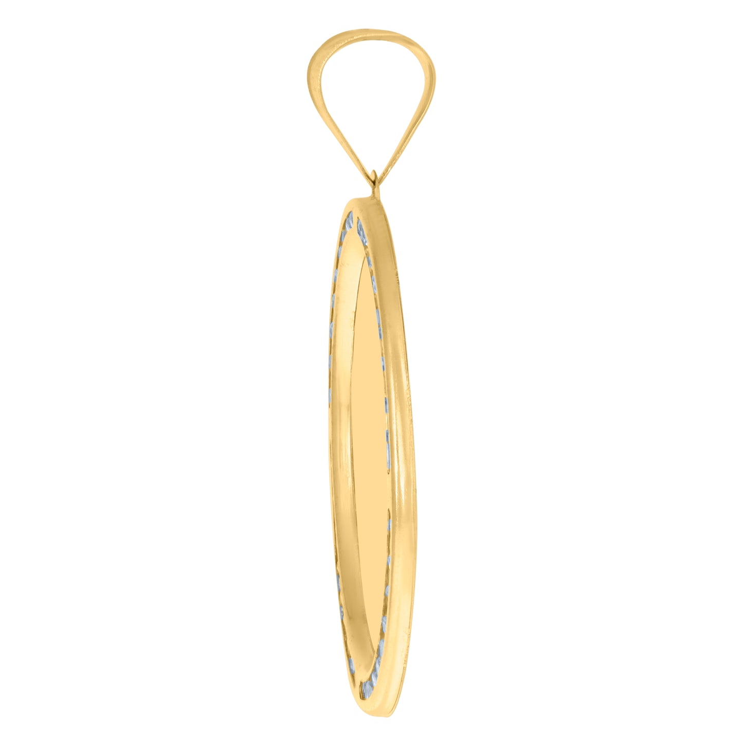 10K Yellow Gold Mens Cubic-Zirconia Photo Frame Charm Pendant