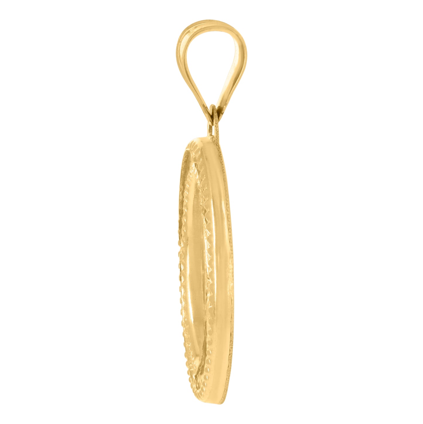 10K Yellow Gold Unisex Cubic-Zirconia Medallion St. Lazarus Religious Charm Pendant