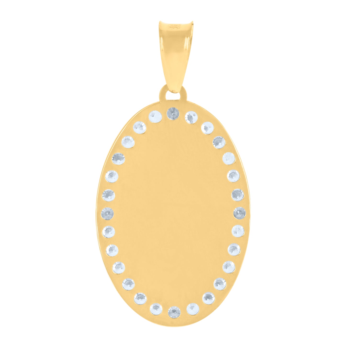 10K Tri-Color Gold Womens Cubic-Zirconia Guadalupe Religious Charm Pendant