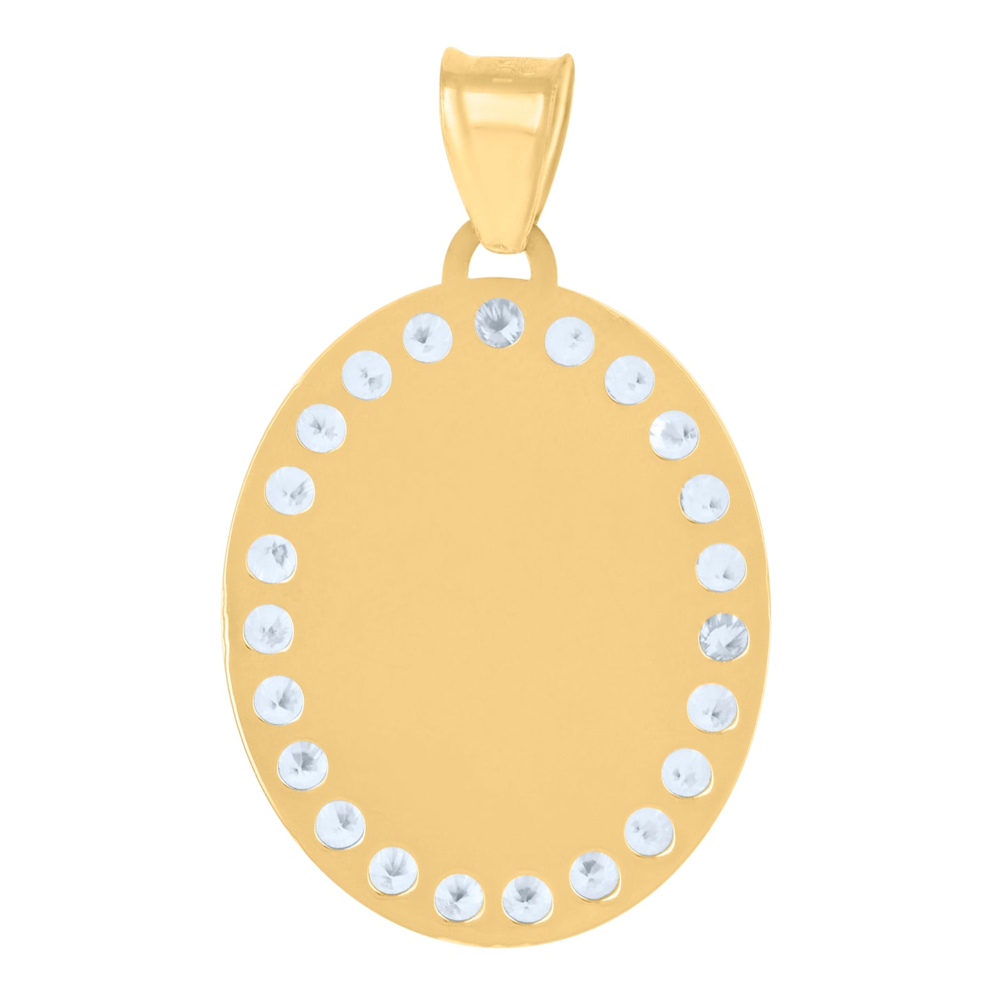 10K Tri-Color Gold Womens Cubic-Zirconia Guadalupe Religious Charm Pendant