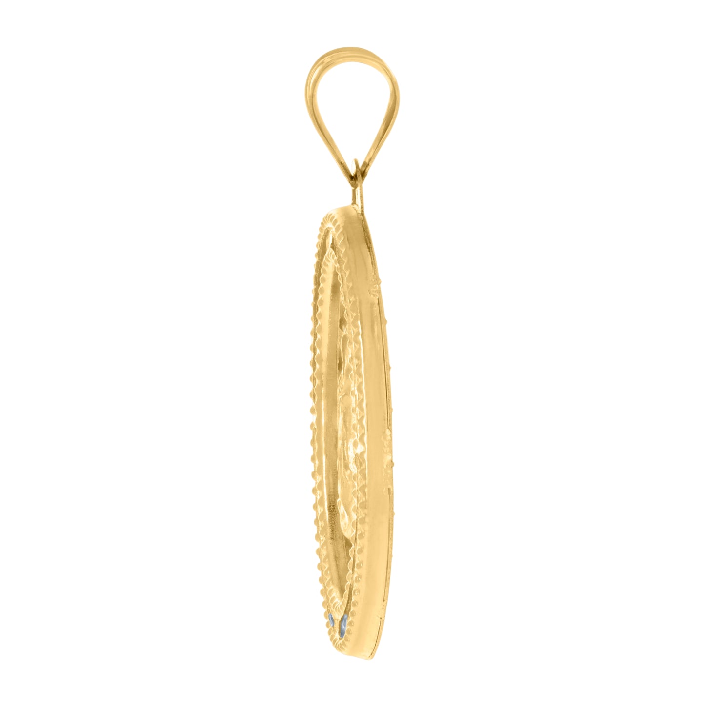 10K Tri-Color Gold Womens Cubic-Zirconia Guadalupe Religious Charm Pendant