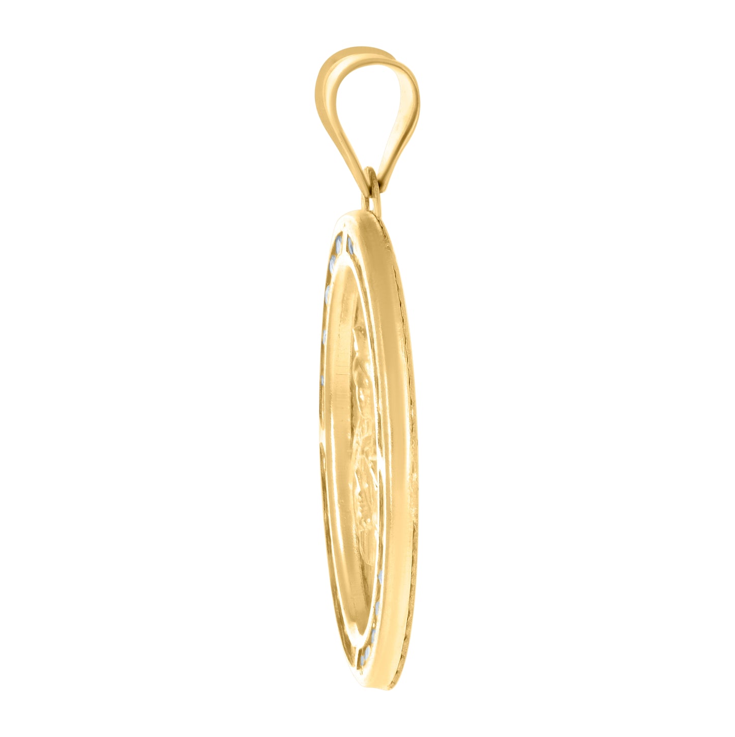 10K Yellow Gold Womens Red White Cubic-Zirconia St. Barbara Religious Charm Pendant