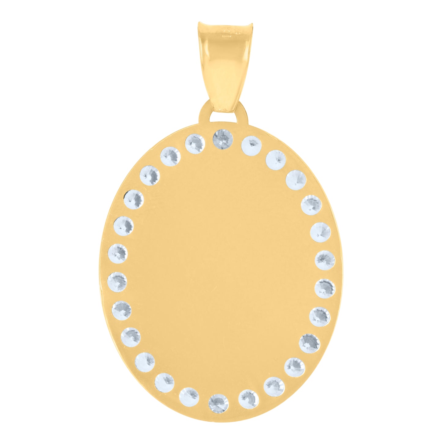 10K Tri-Color Gold Womens Cubic-Zirconia Anos 15 Quinceanera Charm Pendant