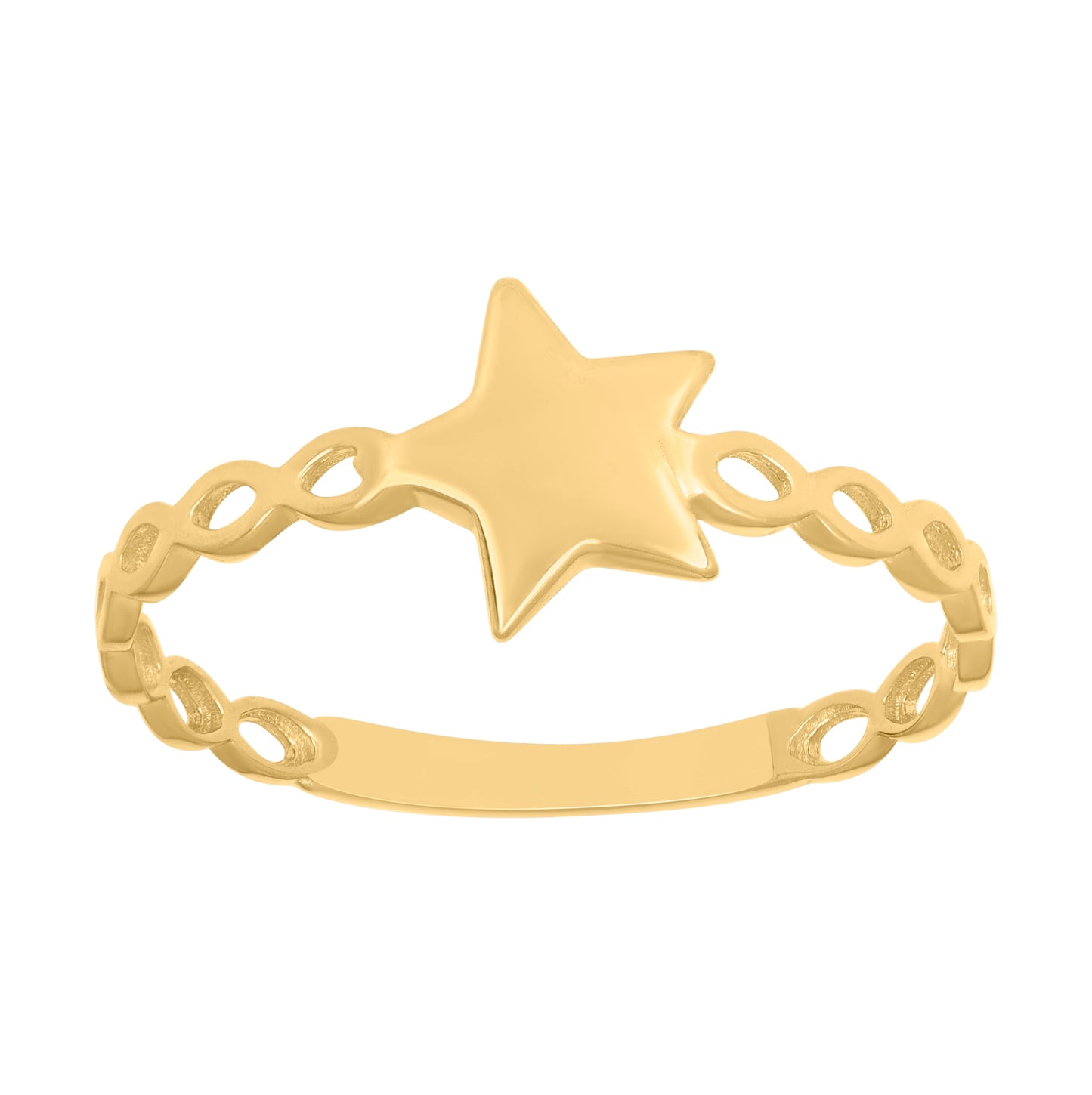 10K Yellow Gold Womens Star Fashion Ring