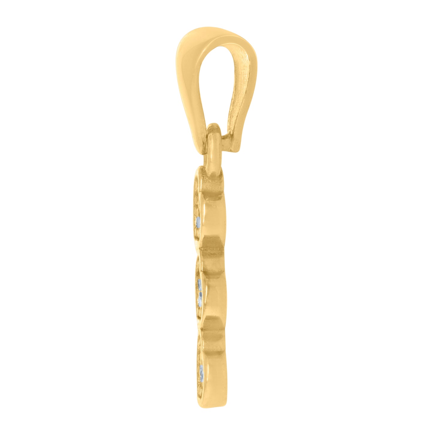 10K Two-tone Gold Womens Cubic-Zirconia Triple Heart Charm Pendant