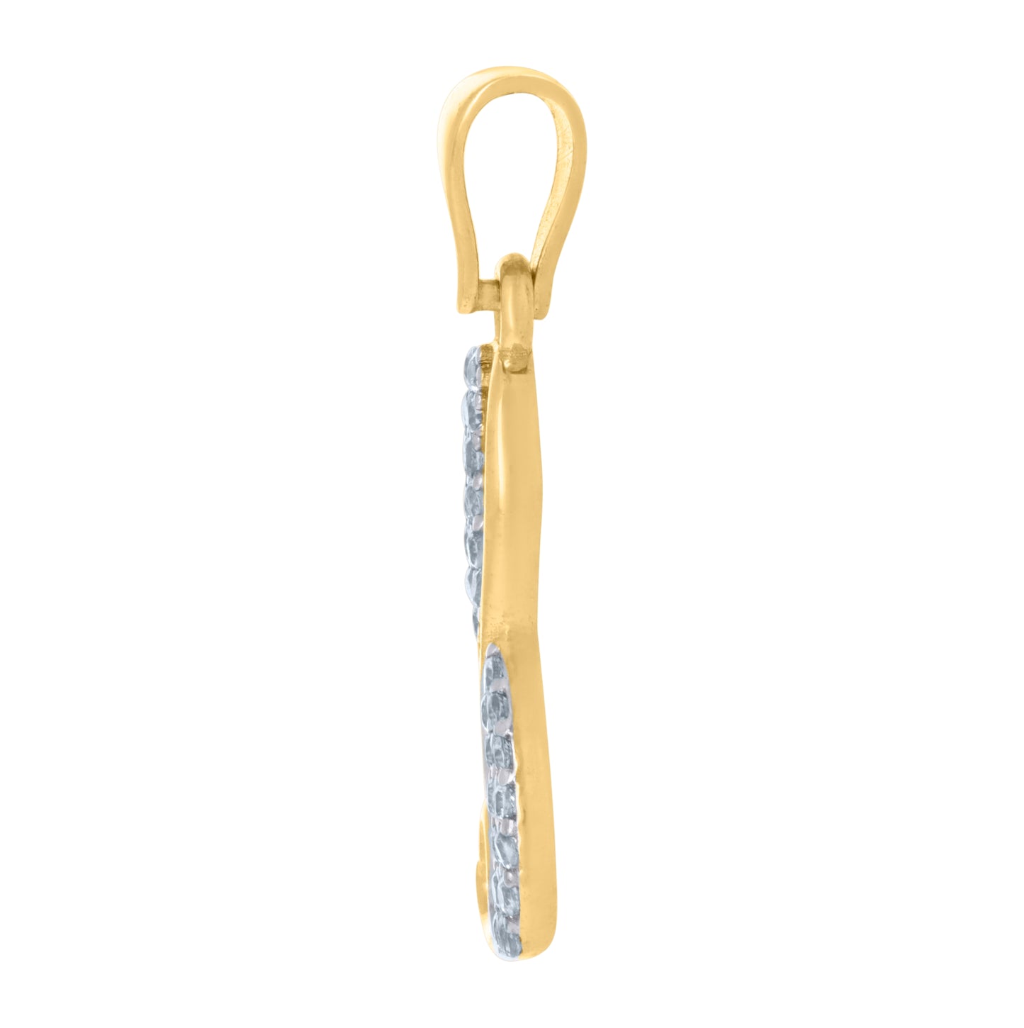 10K Two-tone Gold Womens Cubic-Zirconia Love Symbol Infinity Heart Charm Pendant