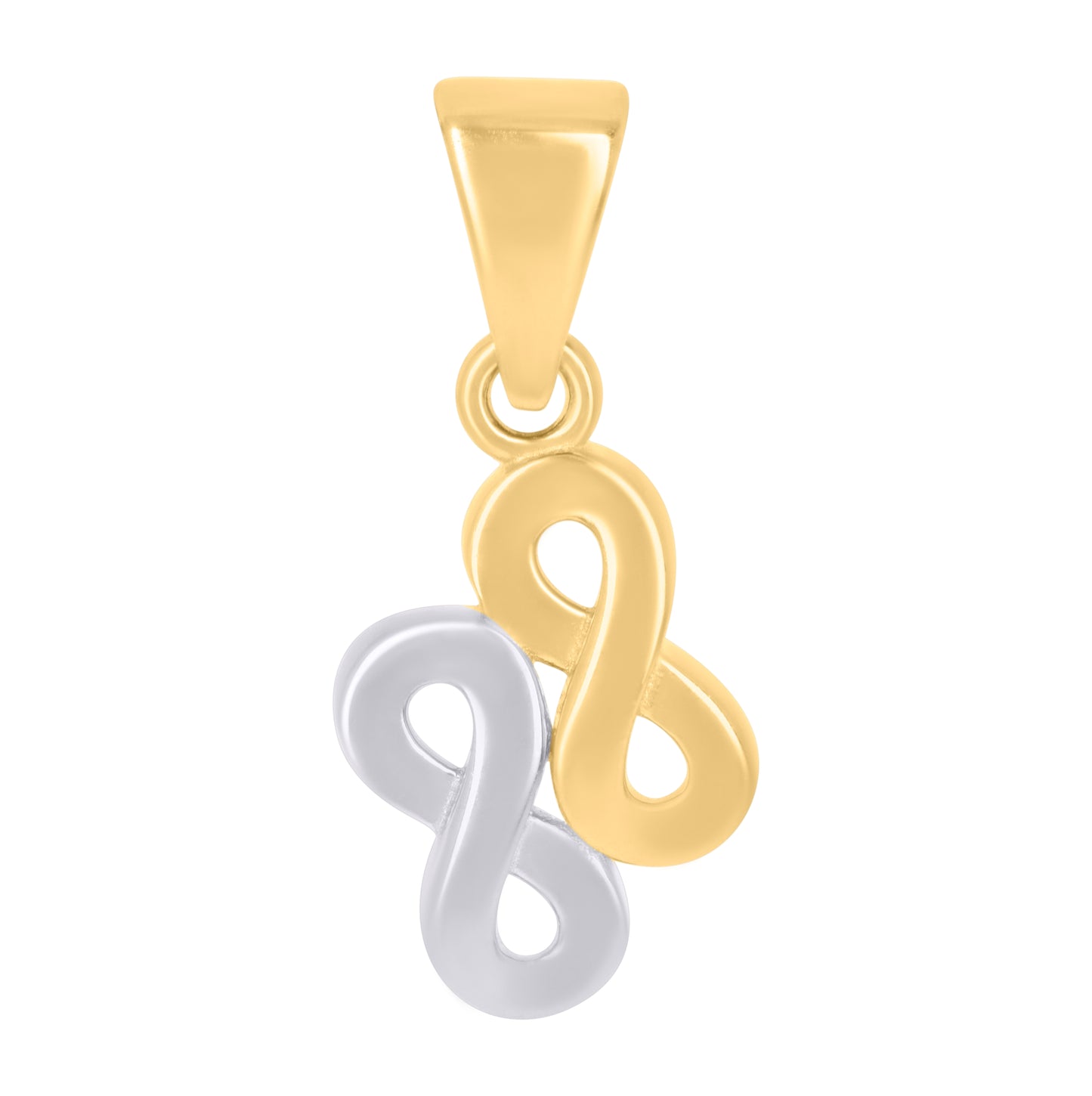 10K Two-tone Gold Womens Love Symbol Infinity Charm Pendant