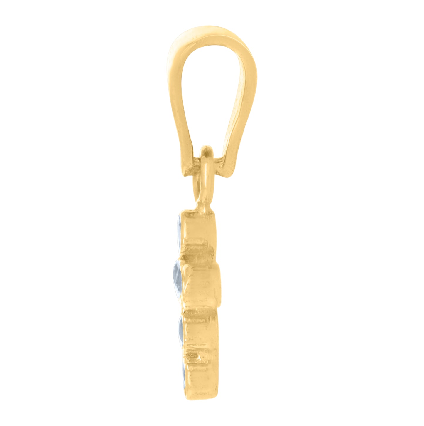 10K Yellow Gold Womens Cubic-Zirconia Cross Religious Charm Pendant