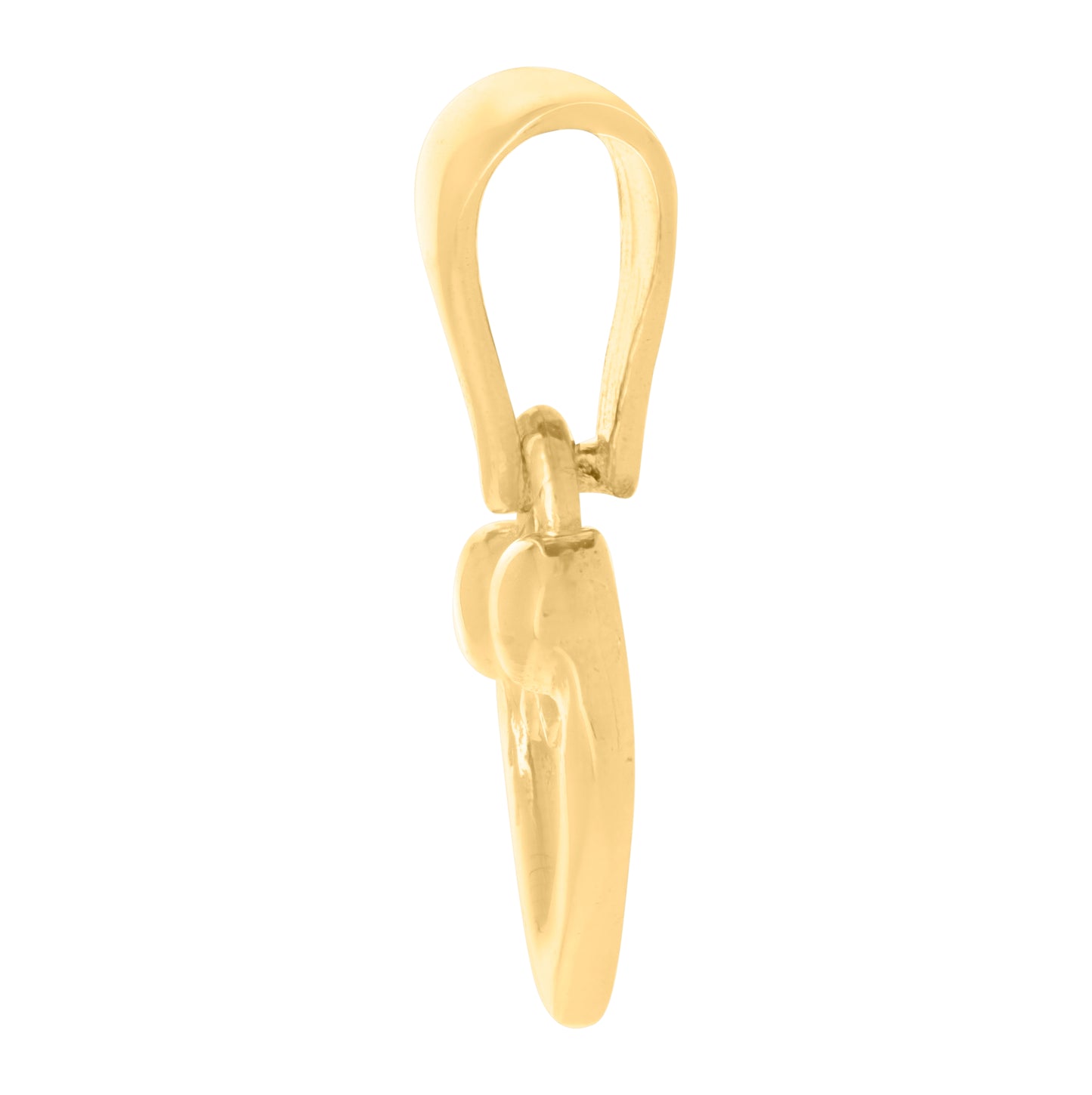 10K Yellow Gold Womens Bow Heart Charm Pendant