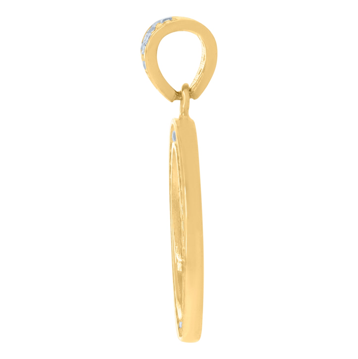 10K Yellow Gold Womens Cubic-Zirconia Round Medallion Picture Frame Fashion Charm Pendant