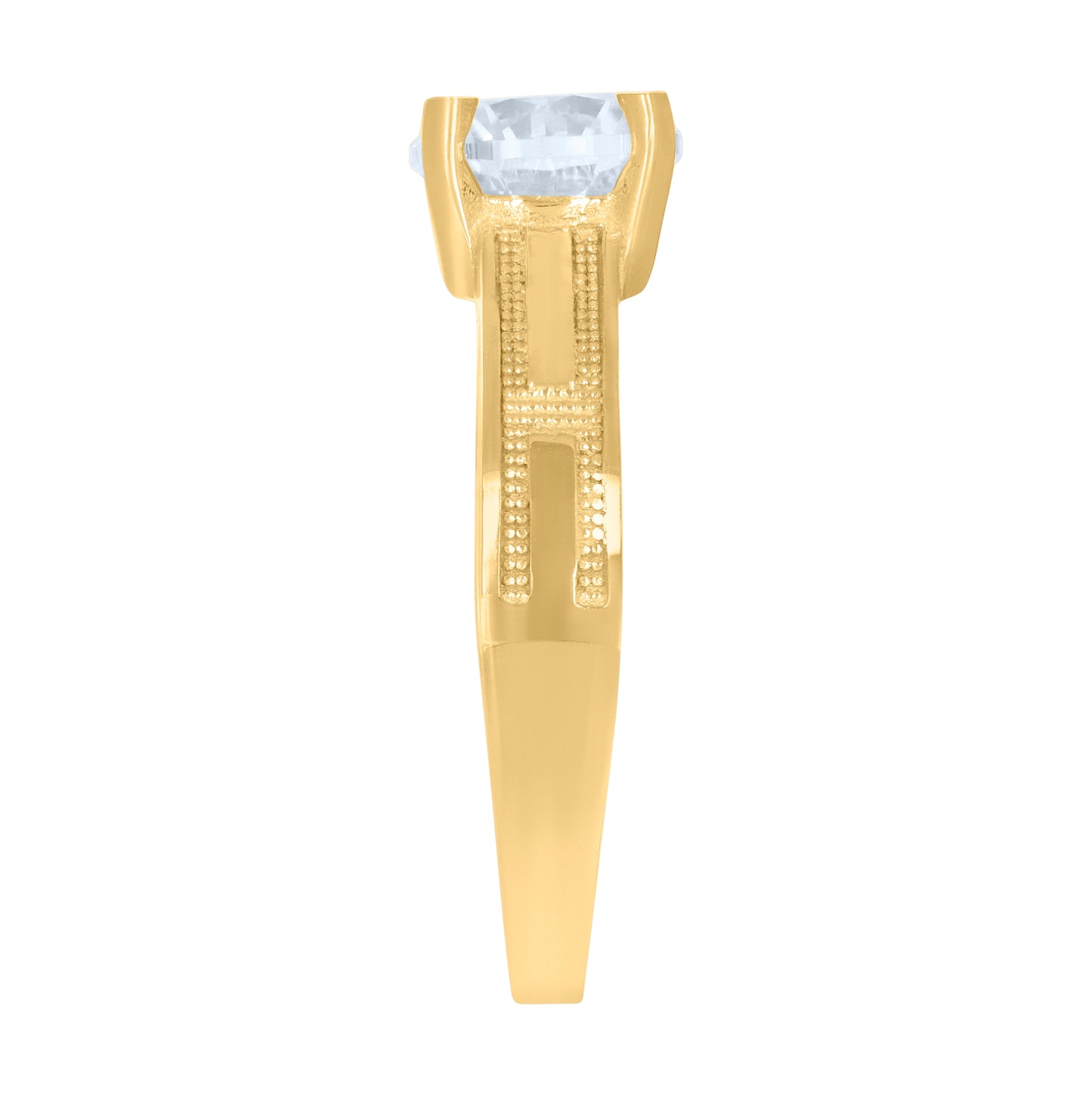 10K Yellow Gold Womens Cubic-Zirconia Bridal Engagement Ring