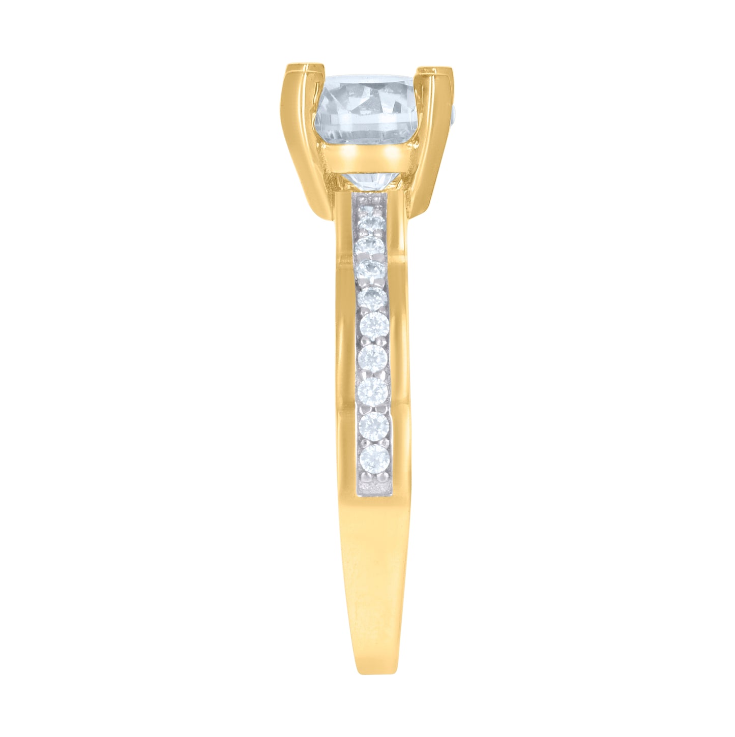 10K Two-tone Gold Womens Cubic-Zirconia Bridal Engagement Ring