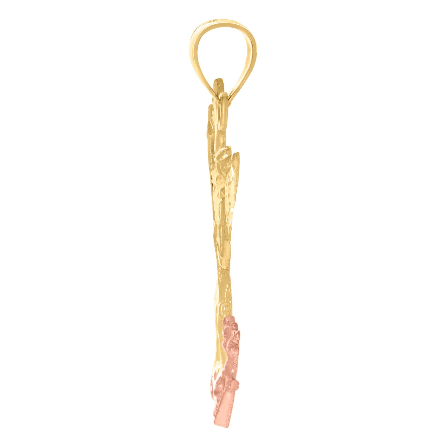 10K Two-Tone Gold Mens St. Michael Religious Charm Pendant