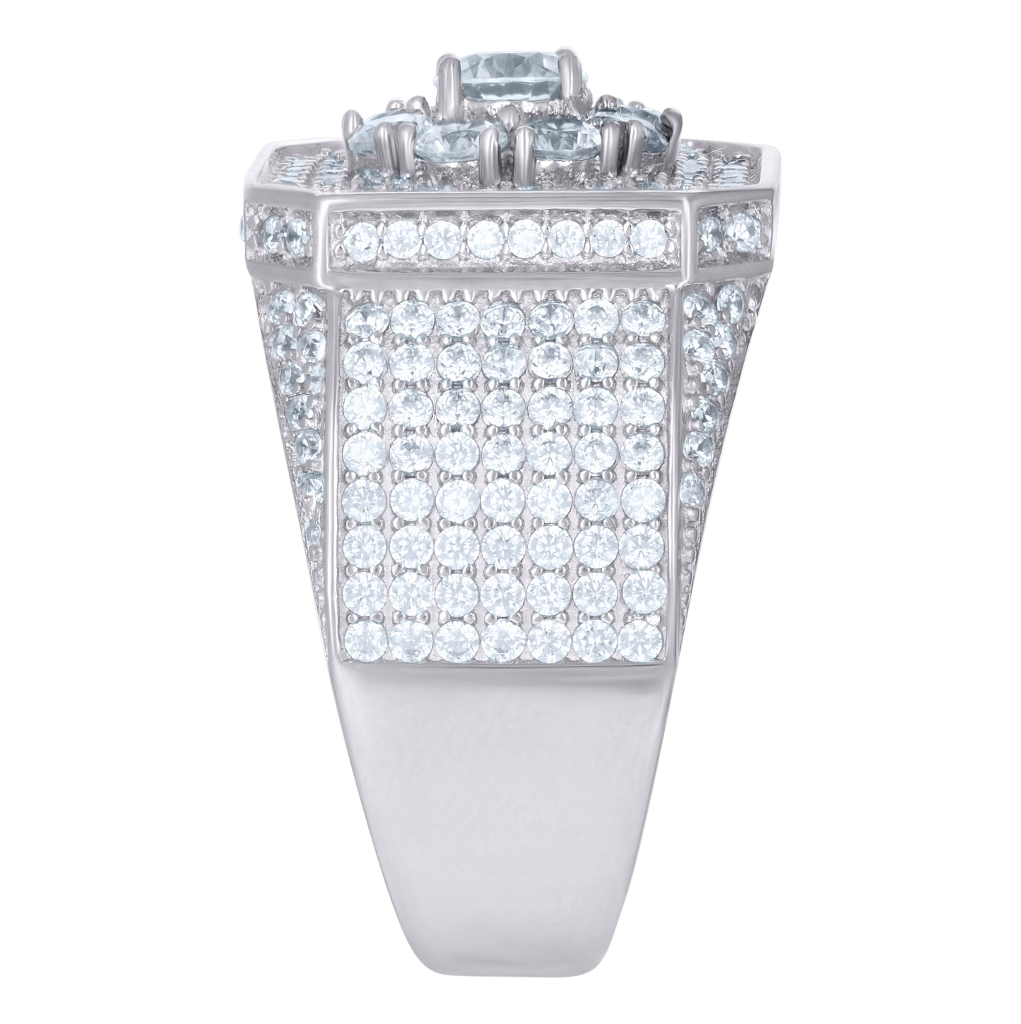 Sterling Silver Men's Cubic-Zirconia Fashion Bridal Anniversary Wedding Engagement Band Ring