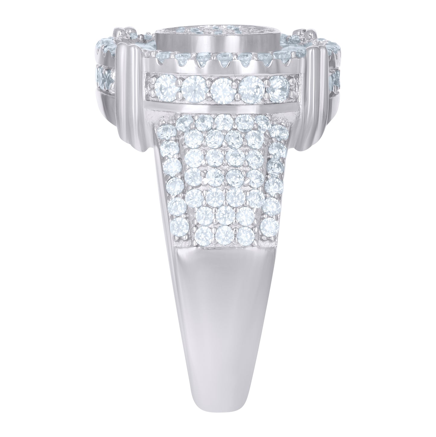 Sterling Silver Men's Cubic-Zirconia Fashion Bridal Anniversary Wedding Engagement Band Ring