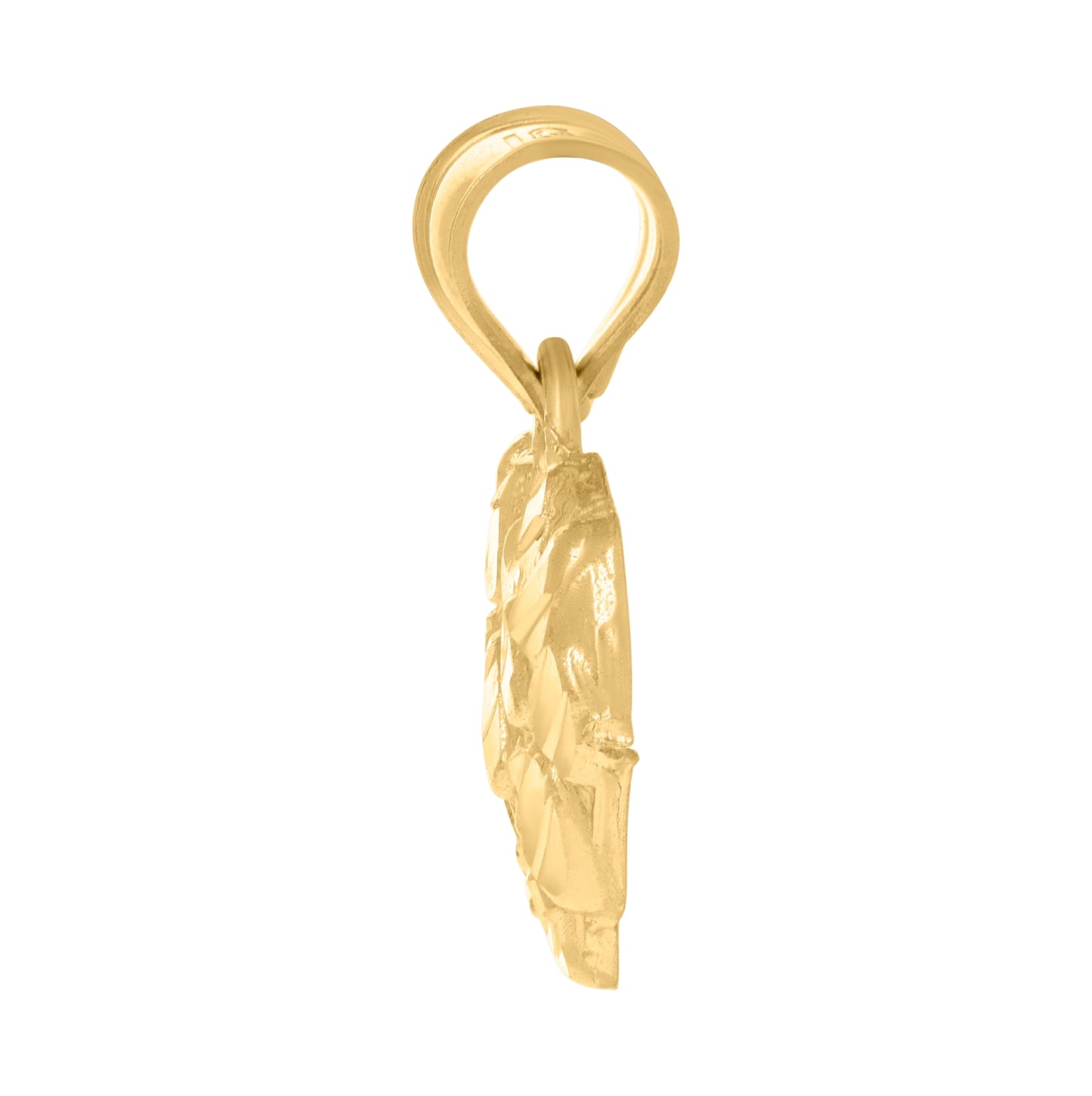 10K Yellow Gold Womens Nugget Heart Charm Pendant