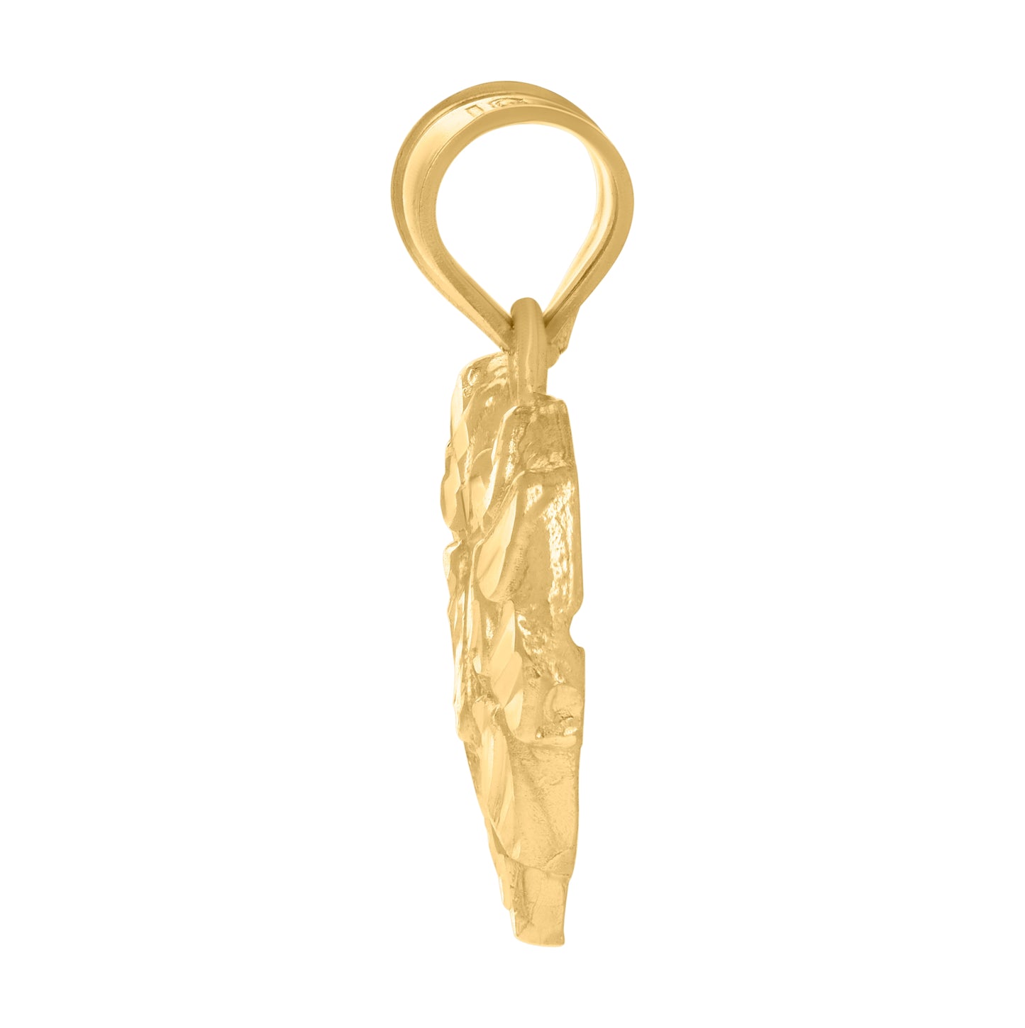 10K Yellow Gold Womens Nugget Heart Charm Pendant