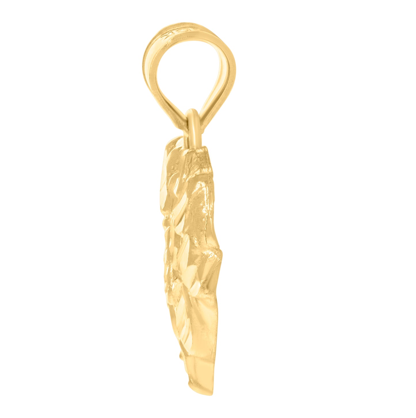 10K Yellow Gold Womens Nugget Heart Charm Pendant