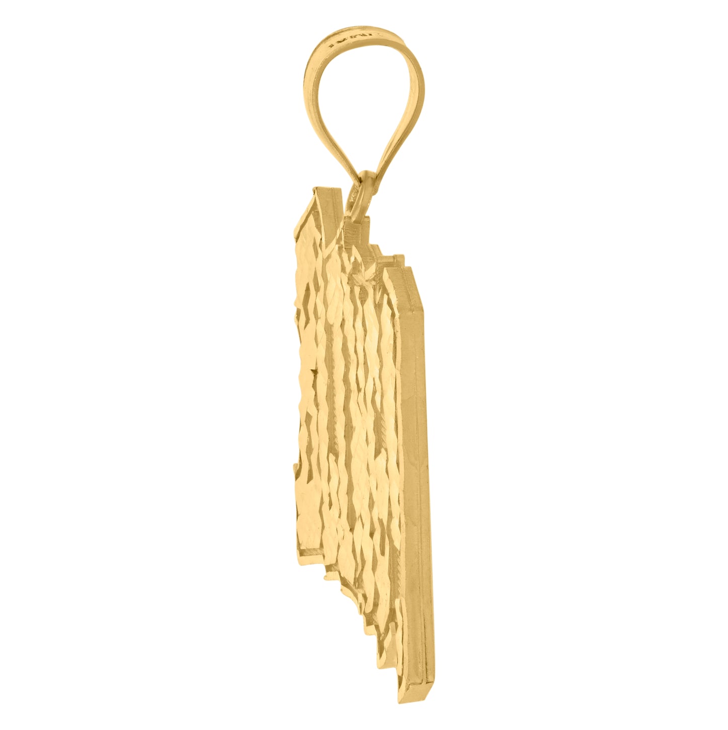 10K Yellow Gold Mens Bling Fashion Charm Pendant