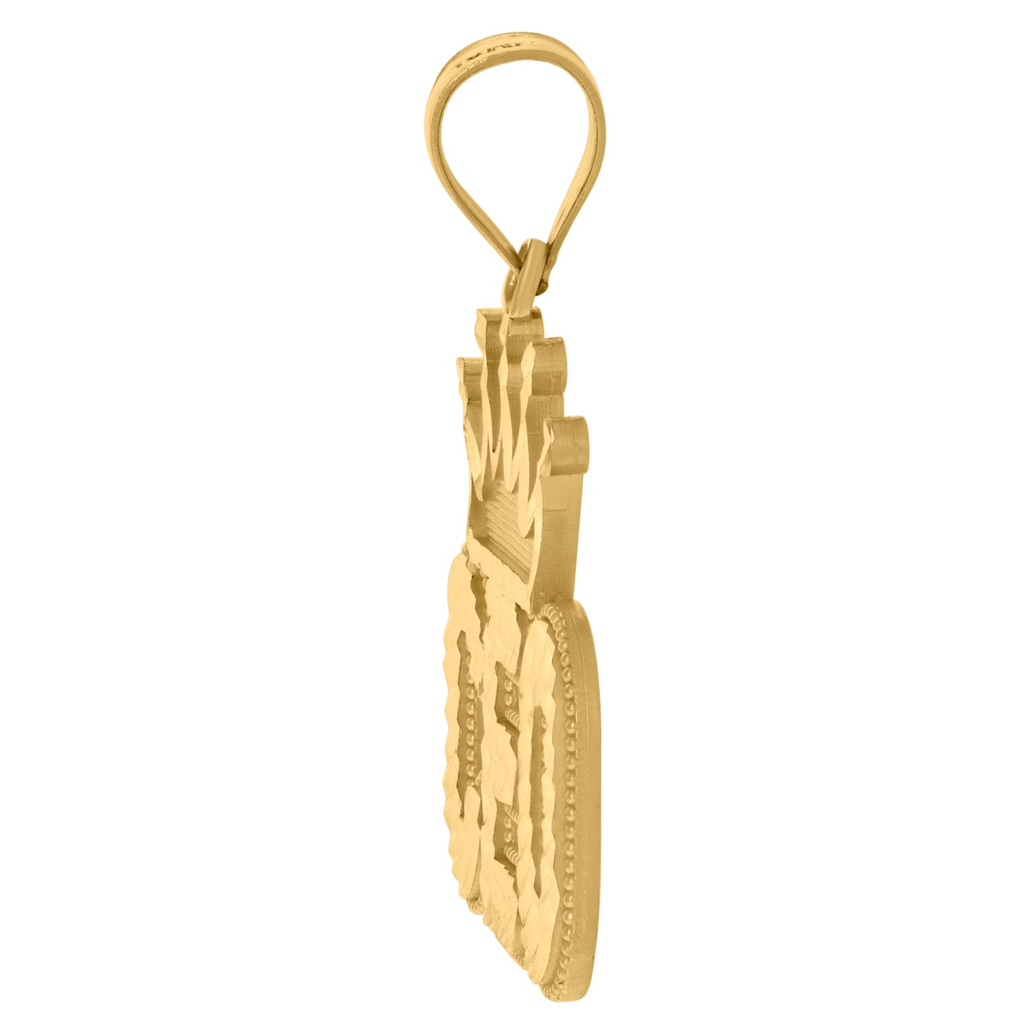 10K Yellow Gold Mens Crown CEO Fashion Charm Pendant