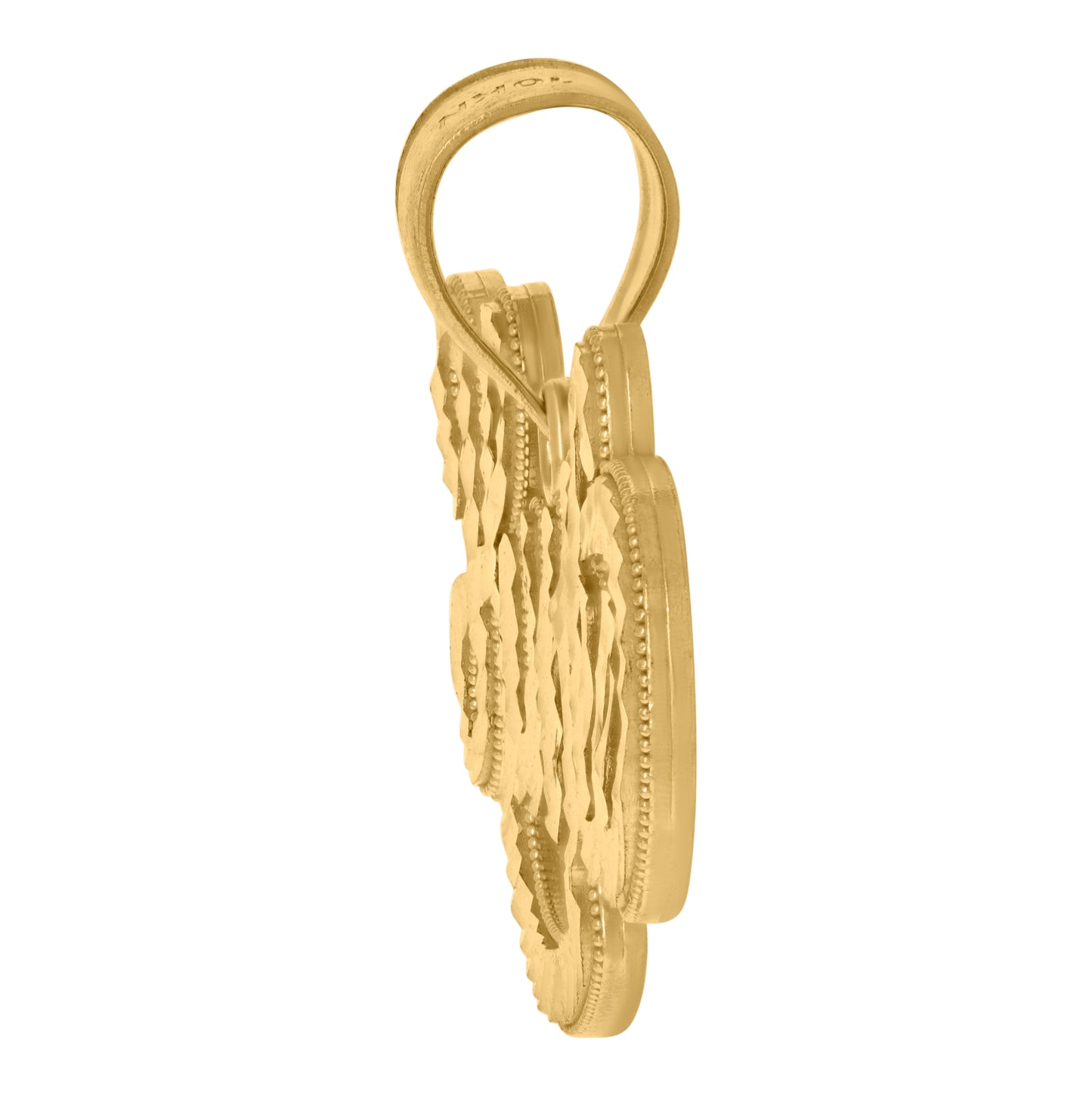 10K Yellow Gold Mens Hustle Talking Fashion Charm Pendant