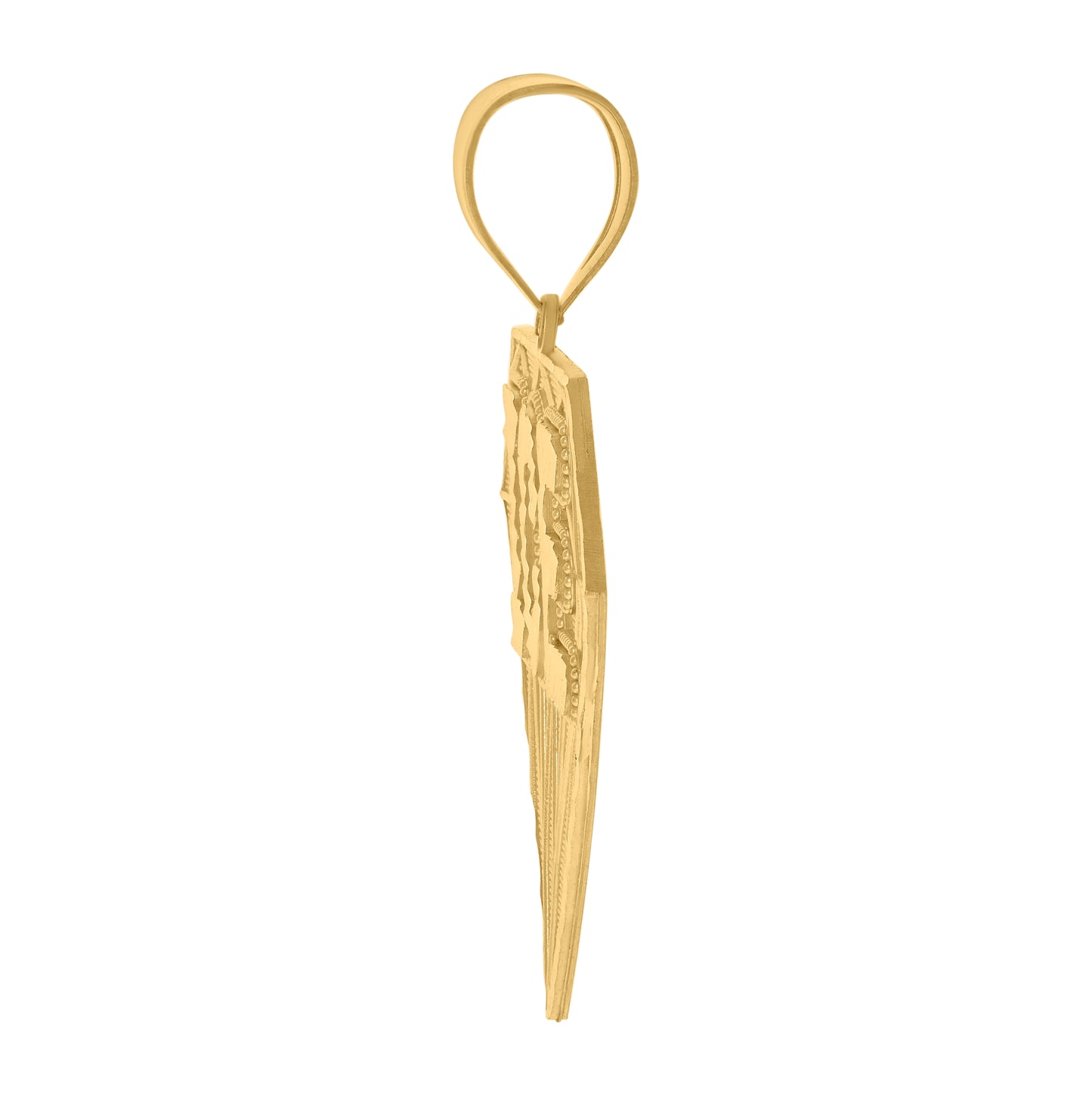10K Yellow Gold Mens Diamond Shape Ice Fashion Charm Pendant