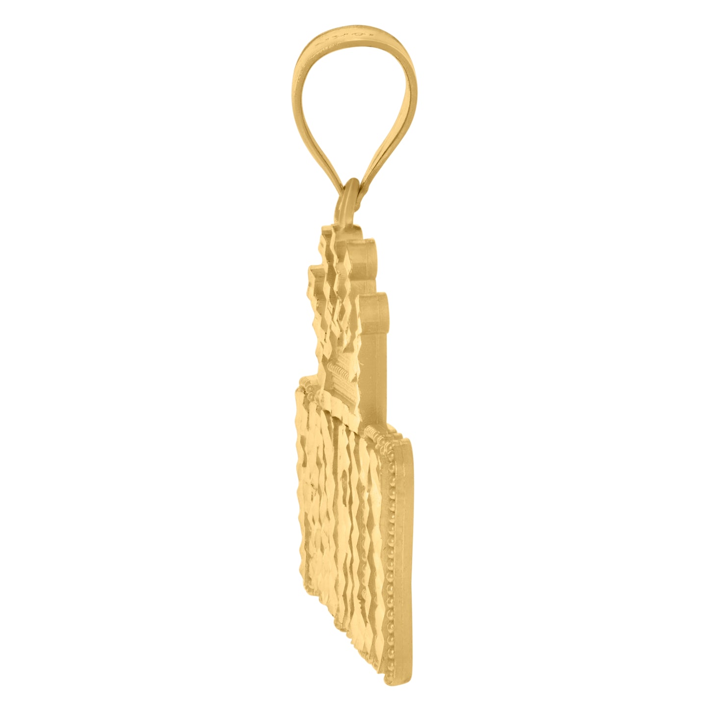 10K Yellow Gold Mens Crown Royalty Fashion Charm Pendant