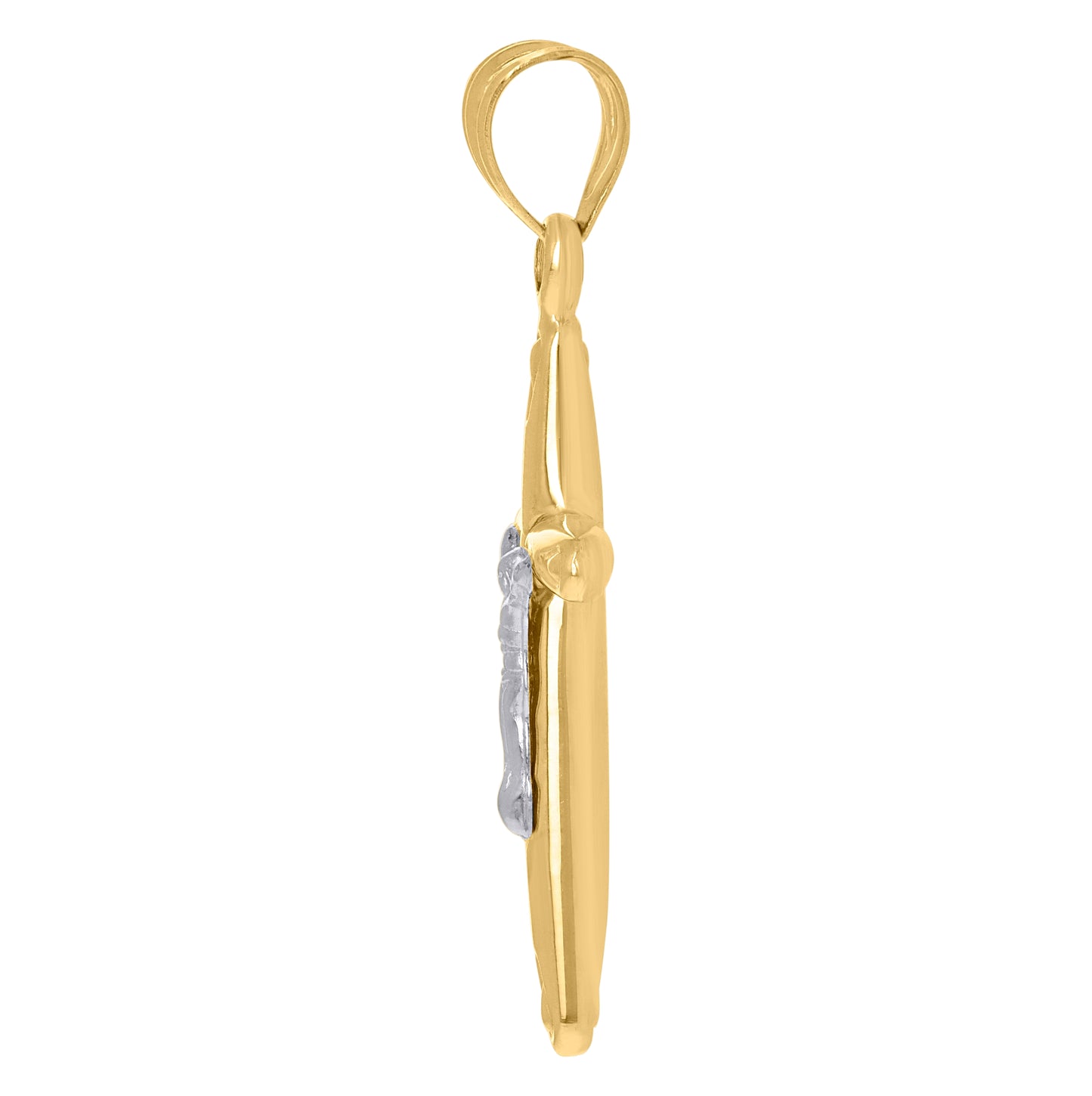 14K Two-tone Gold Mens Crucifix Cross Religious Charm Pendant