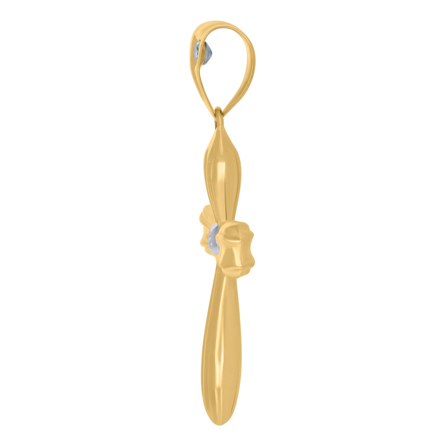 14K Yellow Gold Unisex Cross Religious Charm Pendant