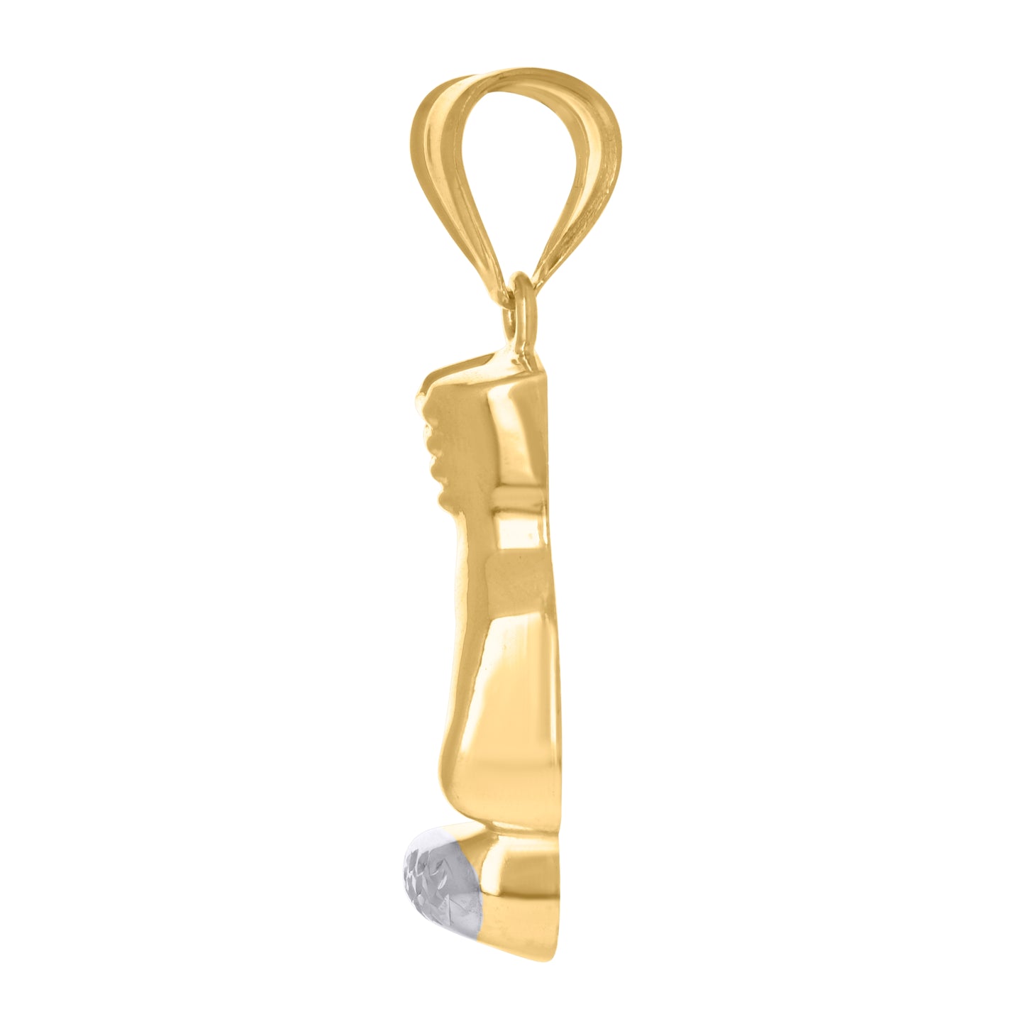 14K Two-tone Gold Mens Boxing Gloves Sports Charm Pendant