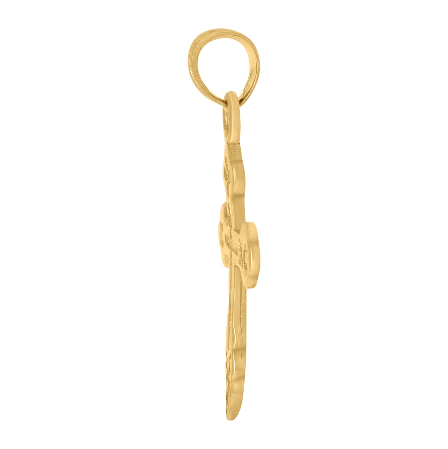 10K Yellow Gold Mens Cross Religious Charm Pendant