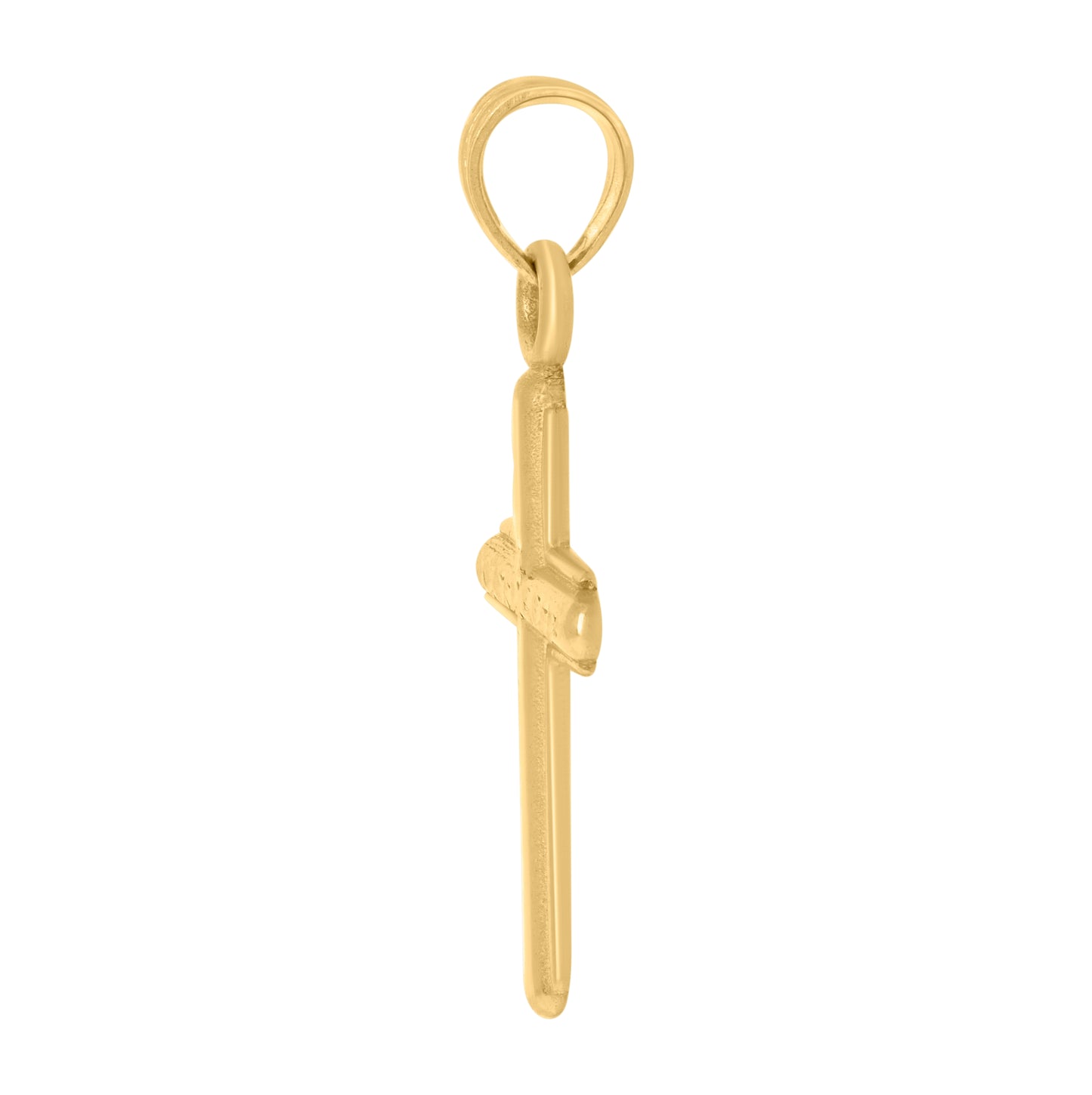 10K Yellow Gold Mens Cross Religious Charm Pendant
