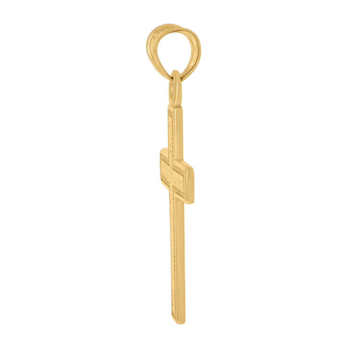 10K Yellow Gold Mens Cross Religious Charm Pendant