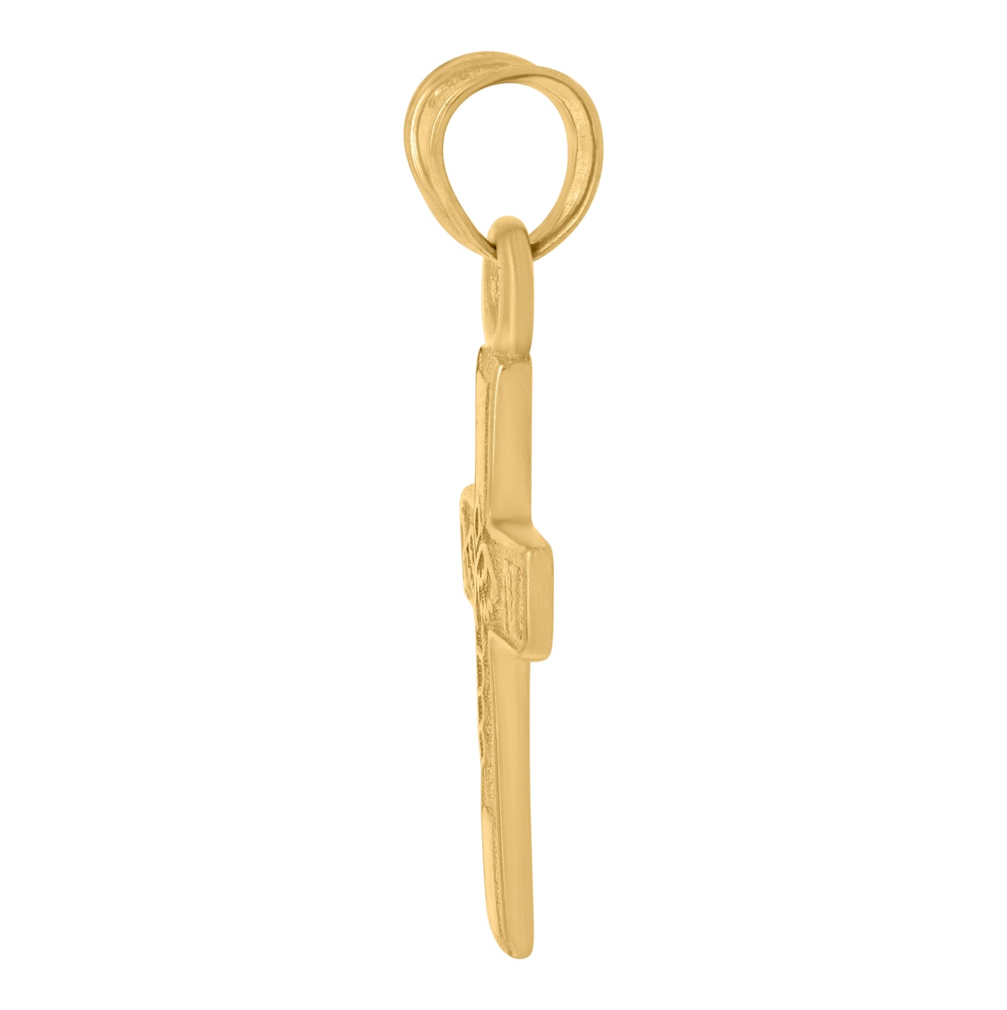 10K Yellow Gold Mens RN & Caduceus Cross Religious Charm Pendant