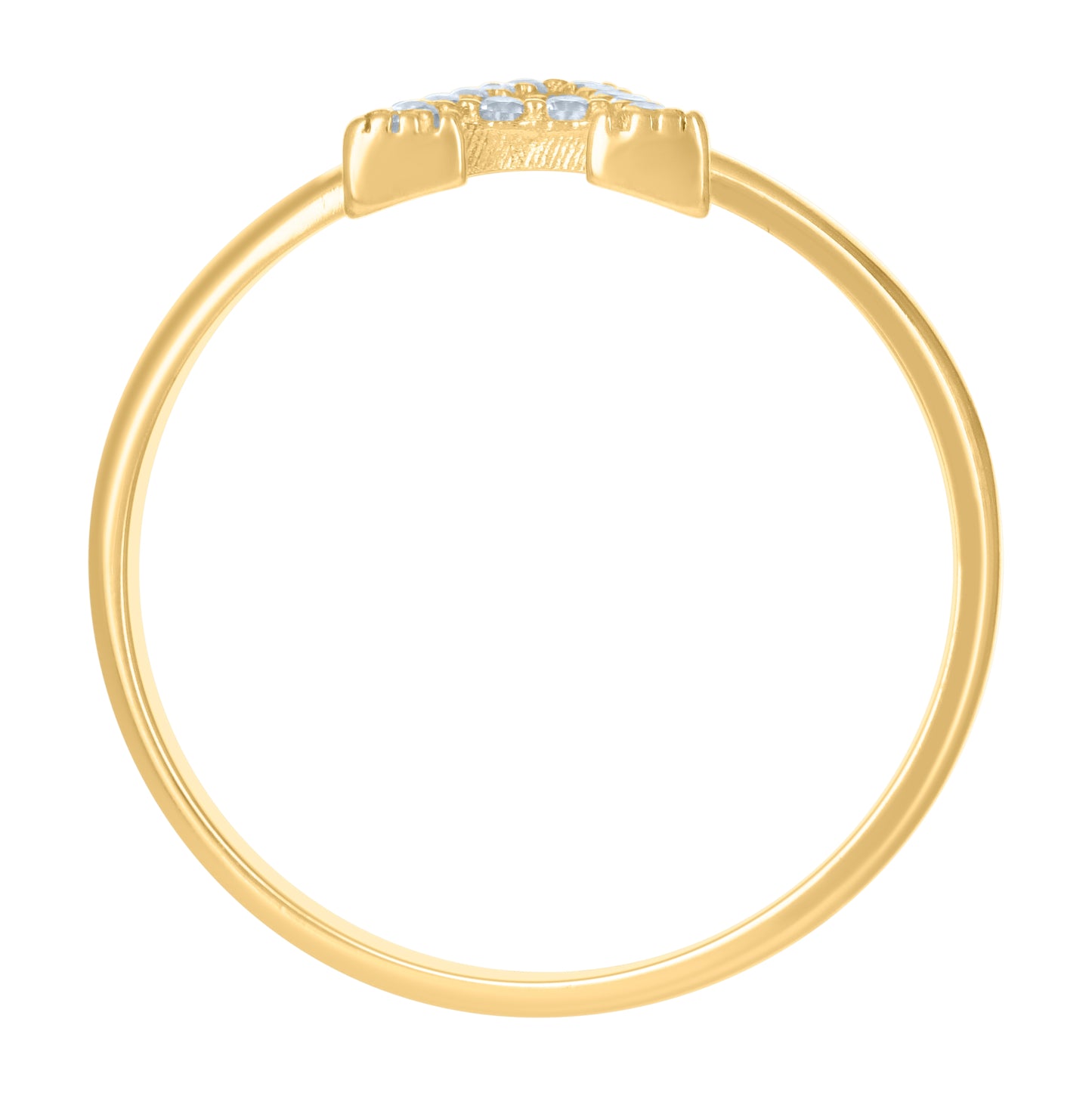 10K Yellow Gold Womens Cubic Zirconia Initial Alphabet Bridal Anniversary Engagement Wedding Ring