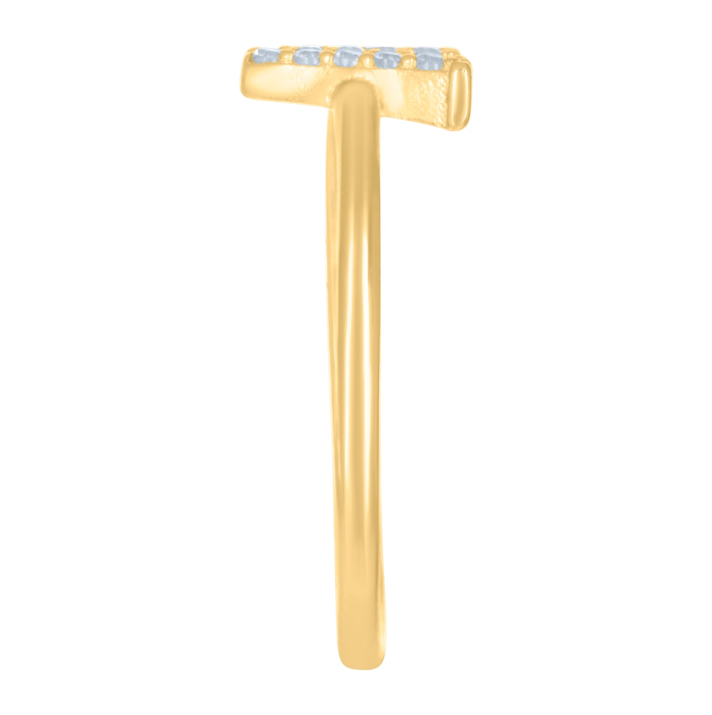 10K Yellow Gold Womens Cubic Zirconia Initial Alphabet Bridal Anniversary Engagement Wedding Ring