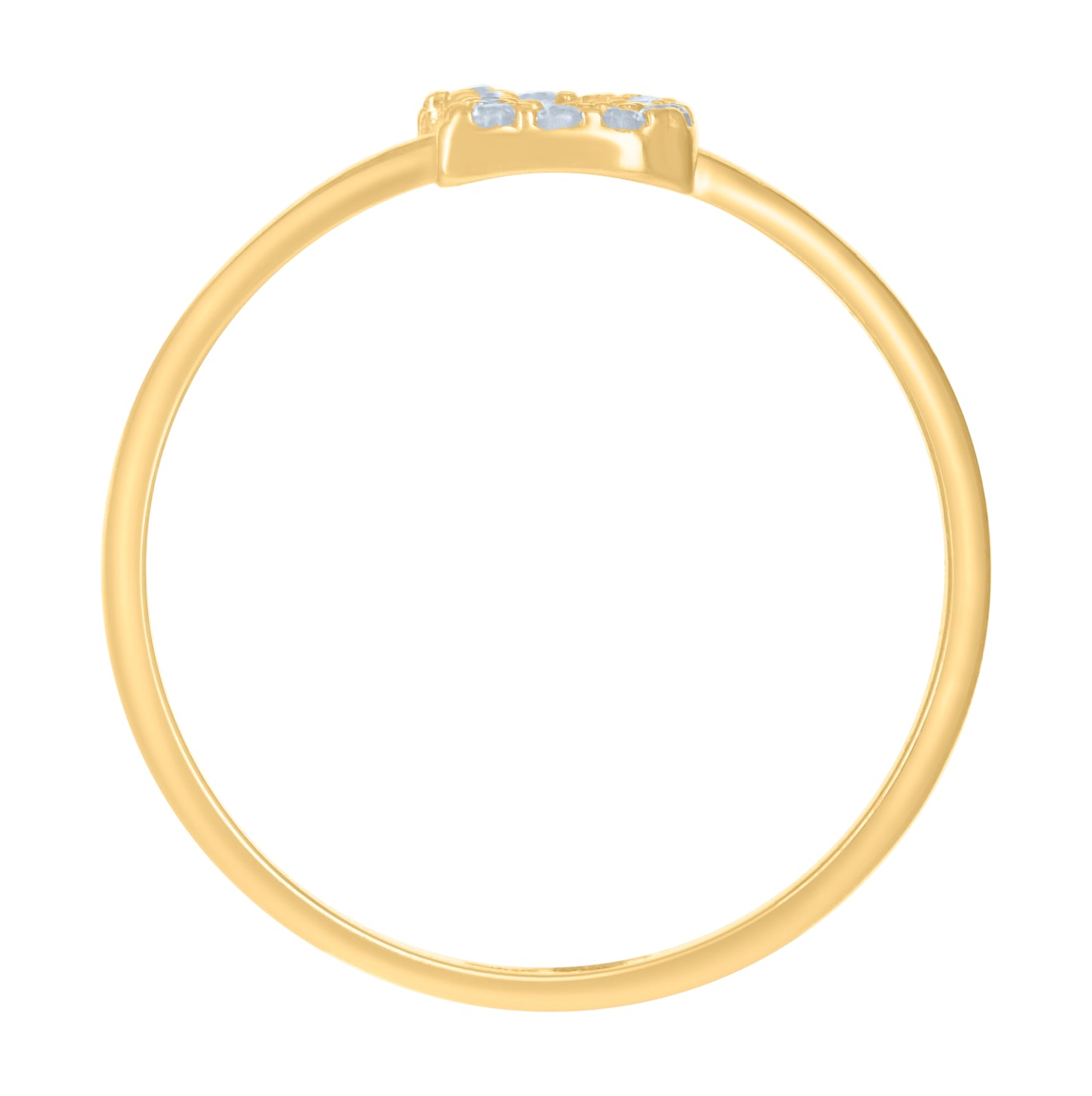10K Yellow Gold Womens Cubic Zirconia Initial Alphabet Bridal Anniversary Engagement Wedding Ring