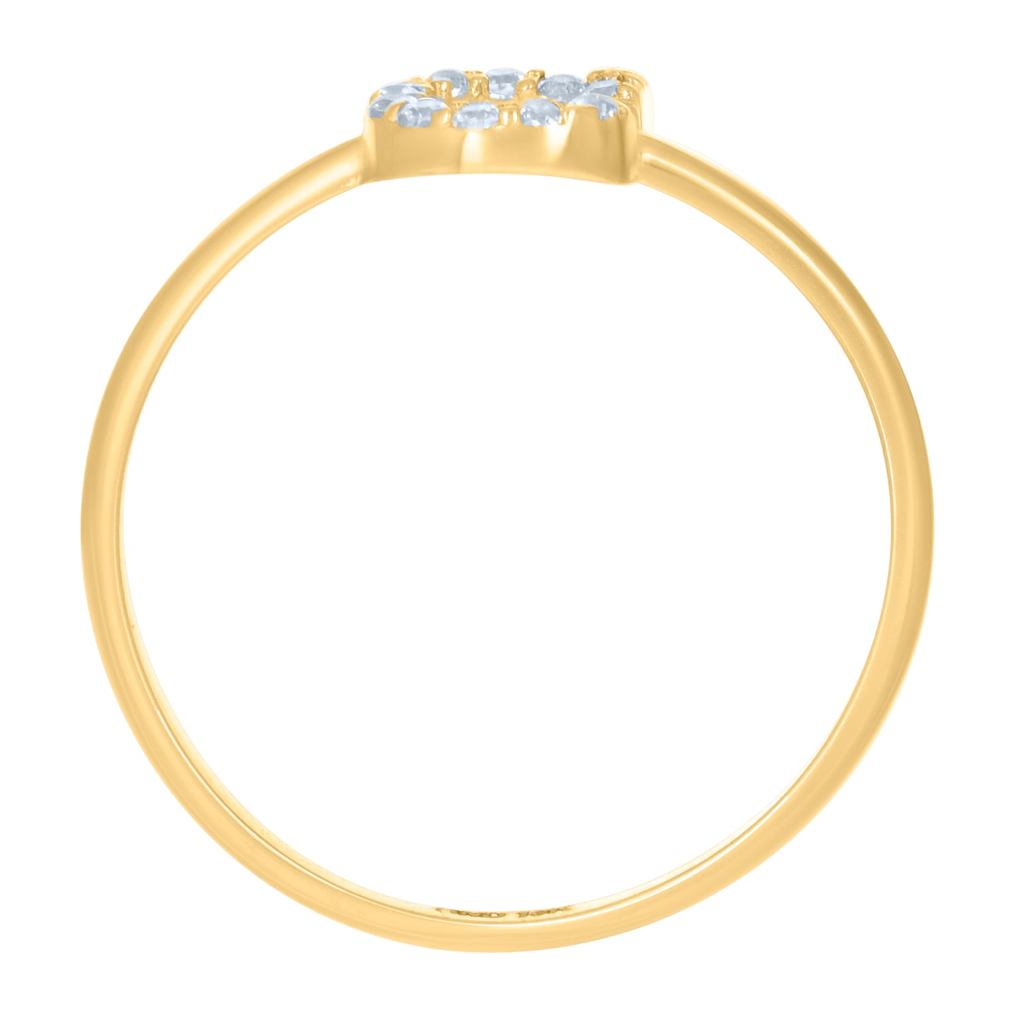 10K Yellow Gold Womens Cubic Zirconia Initial Alphabet Bridal Anniversary Engagement Wedding Ring